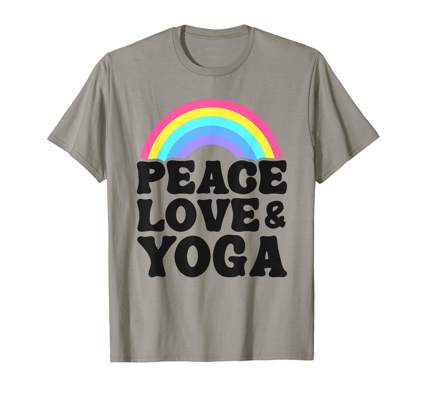 Peace Love Yoga Rainbow Hippie Yoga T-Shirt - Aesthetic Graphic Men Women - T-Shirt, Sweatshirt, Hoodie
