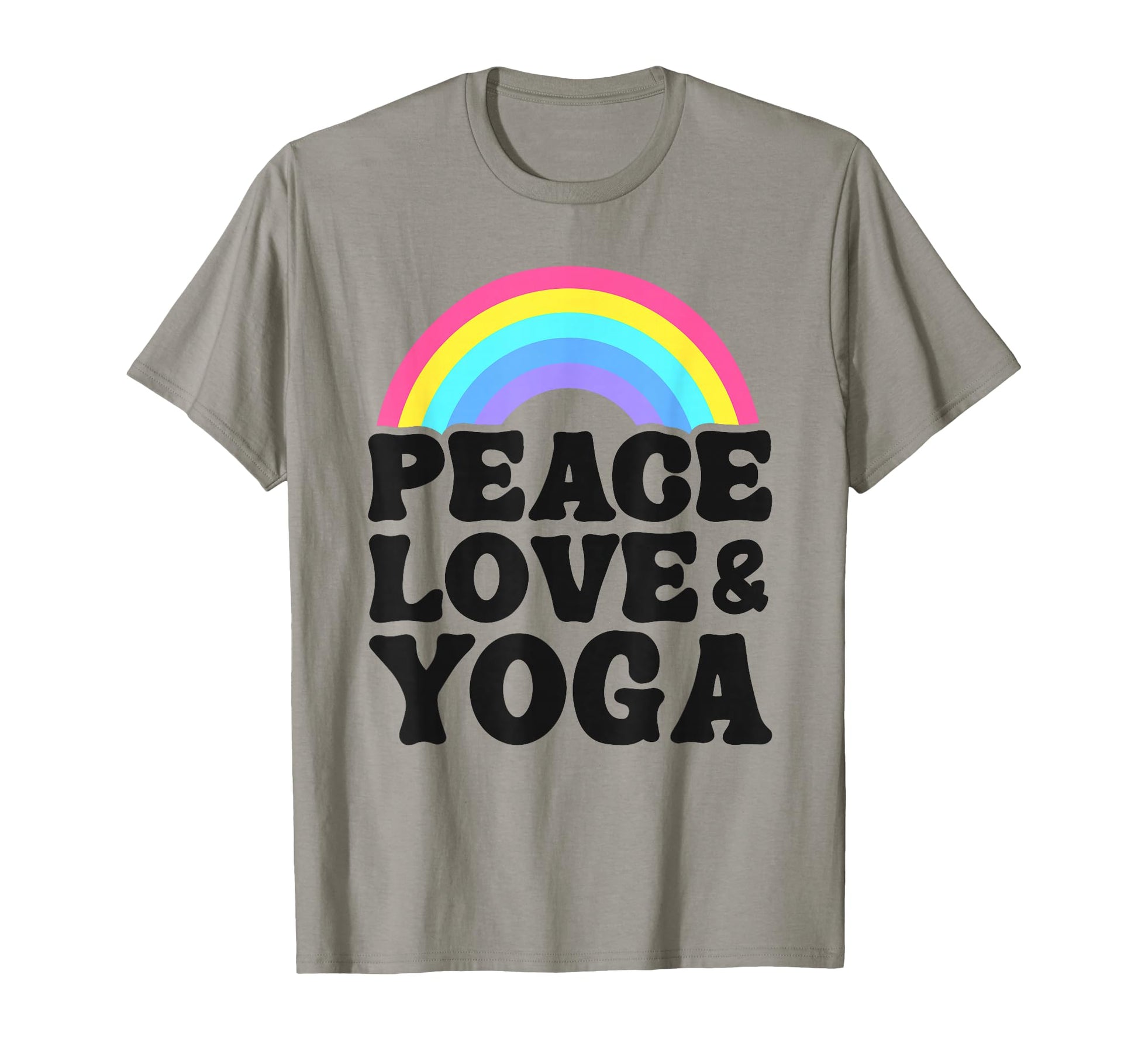 Peace Love Yoga Rainbow Hippie Yoga T-Shirt - Aesthetic Graphic Men Women - T-Shirt, Sweatshirt, Hoodie