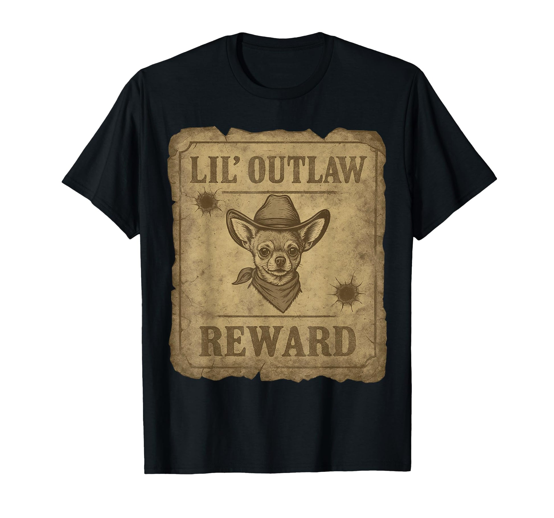 Chihuahua Western Lil Outlaw Cowboy T-Shirt - Novelty Apparel Unisex - T-Shirt, Sweatshirt, Hoodie