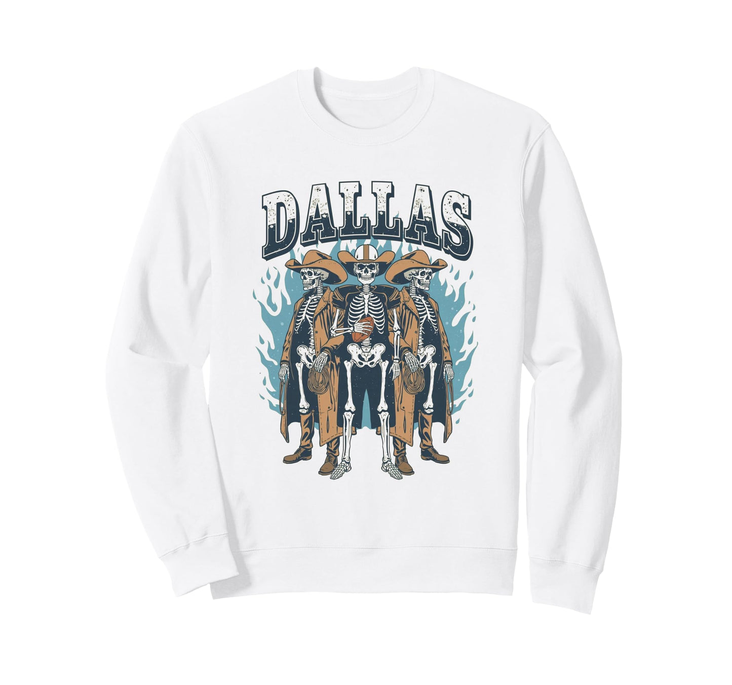 Dallas Skeleton Cowboys Western Sweatshirt - Streetwear Style Men Women - T-Shirt, Sweatshirt, Hoodie