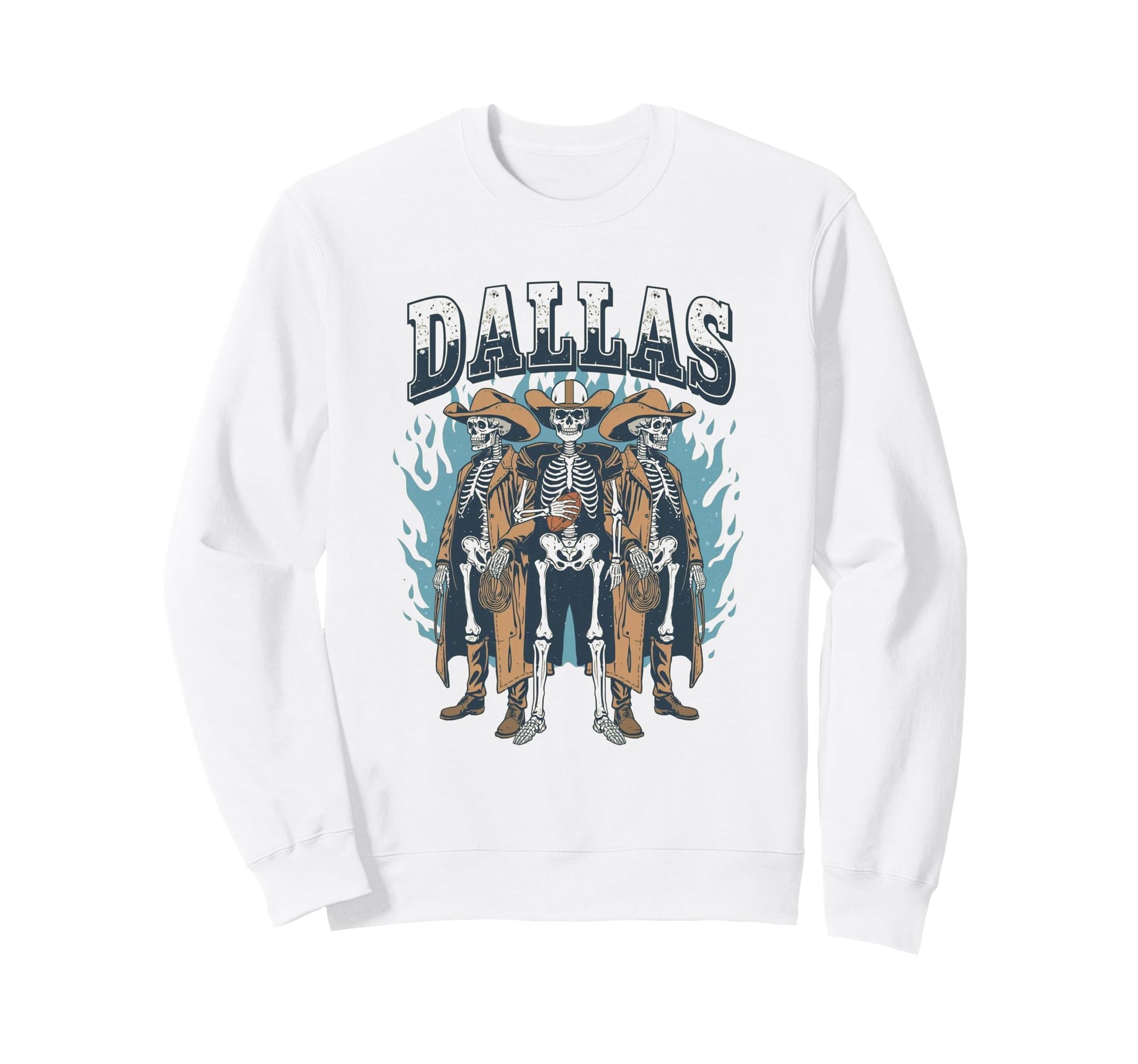 Dallas Skeleton Cowboys Western Sweatshirt - Streetwear Style Men Women - T-Shirt, Sweatshirt, Hoodie