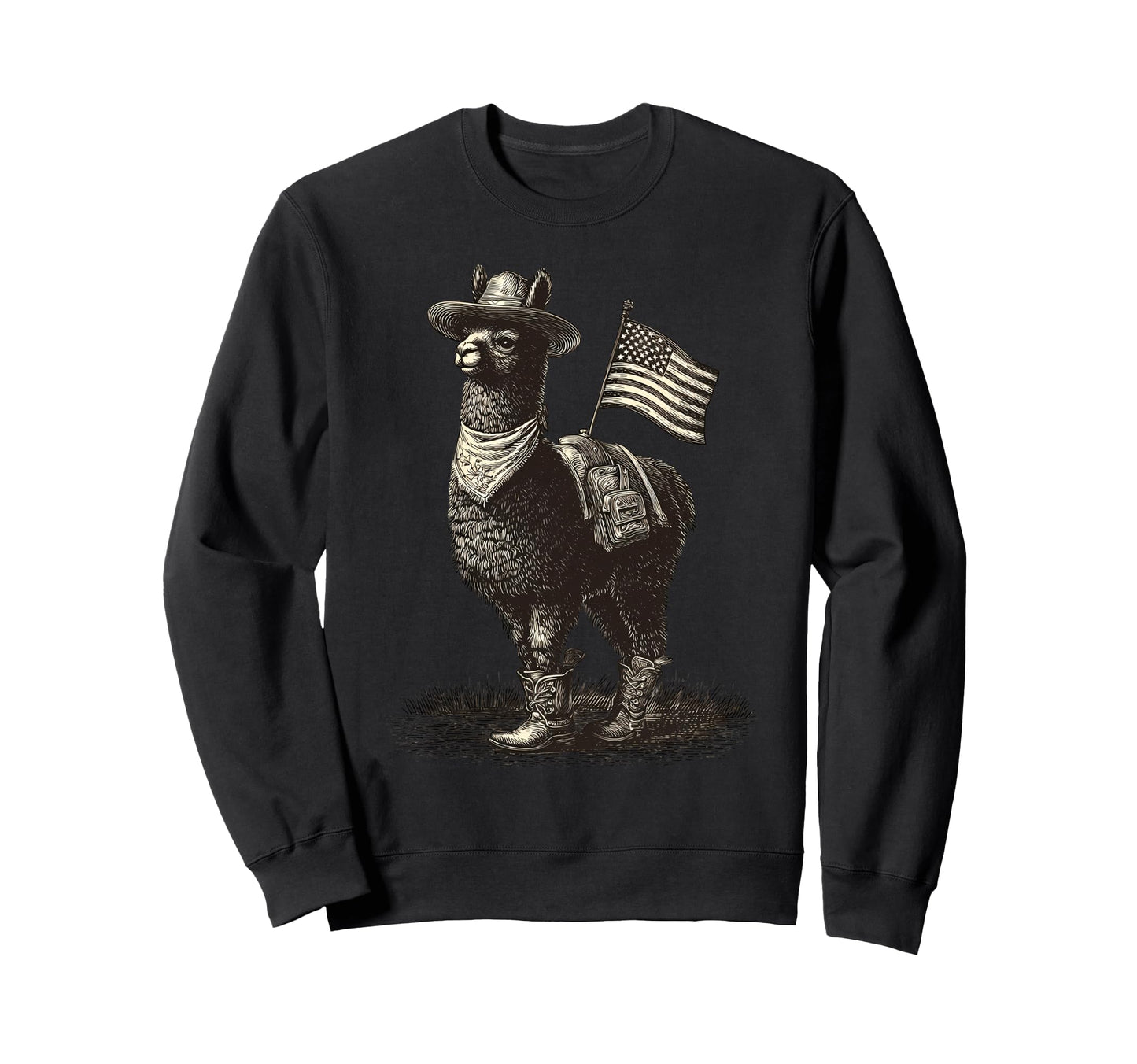 Country Cowboy Alpaca Llama Rodeo Sweatshirt - Fun Novelty Design Unisex - T-Shirt, Sweatshirt, Hoodie