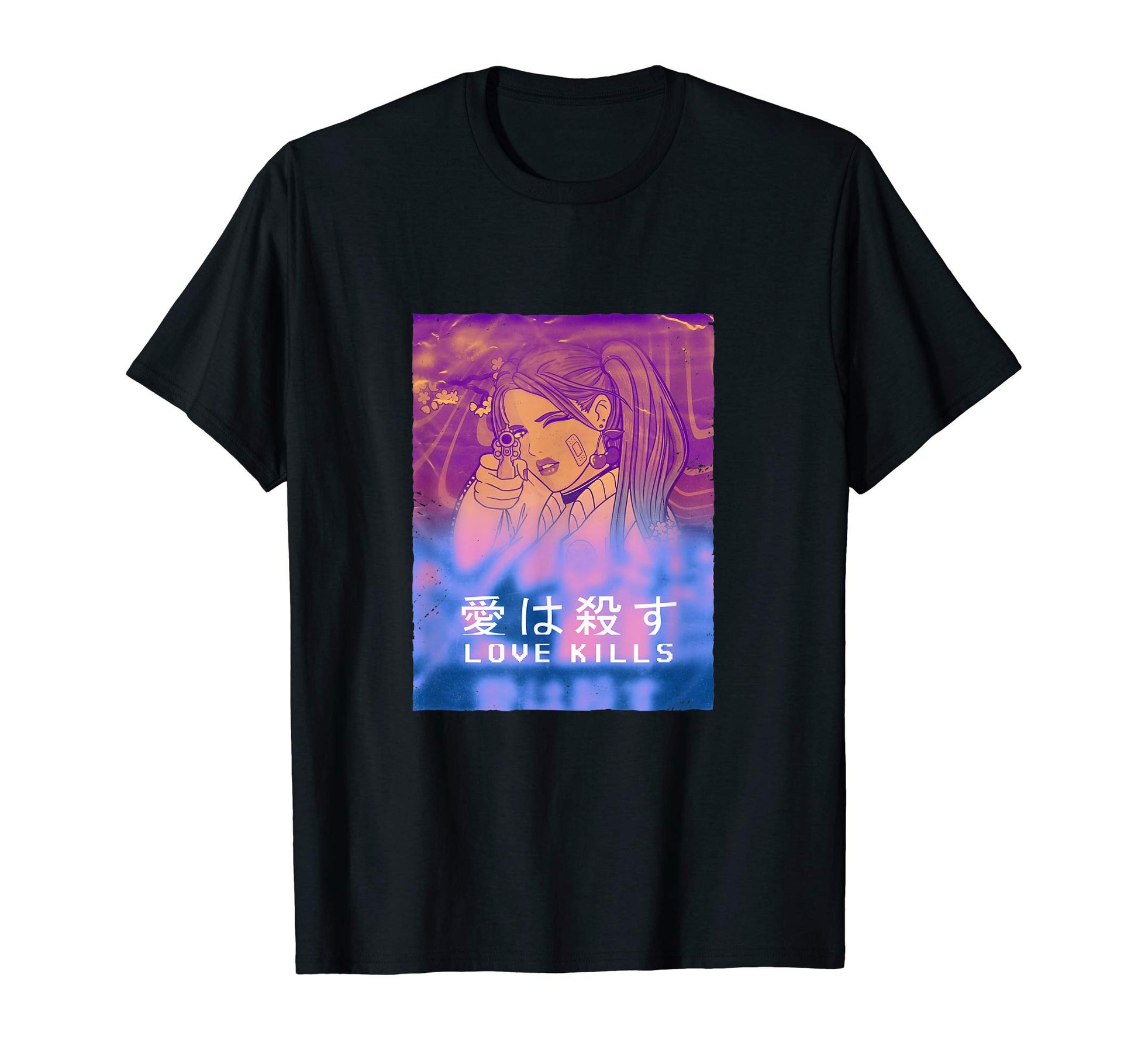 Love Kills Anime Manga Japan Vaporwave T-Shirt - Aesthetic Graphic Unisex - T-Shirt, Sweatshirt, Hoodie