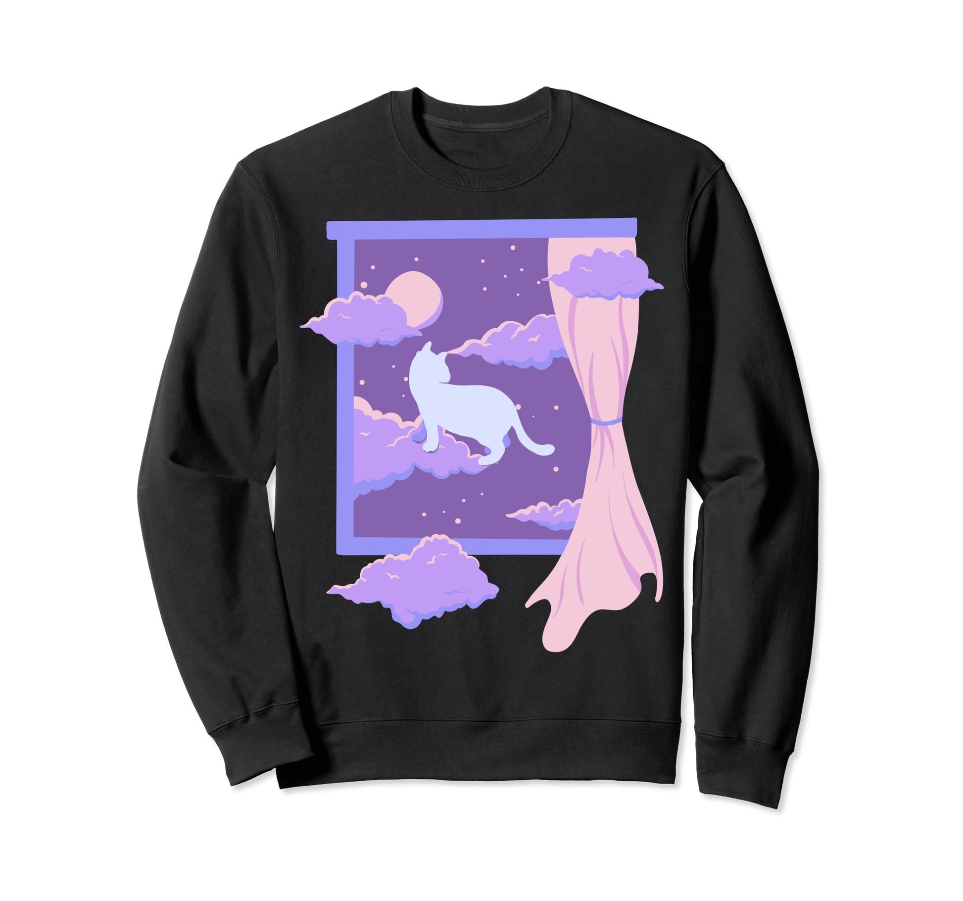 Kawaii Anime Cat Lofi Aesthetic Sweatshirt - Unique Graphic Men Women - T-Shirt, Sweatshirt, Hoodie