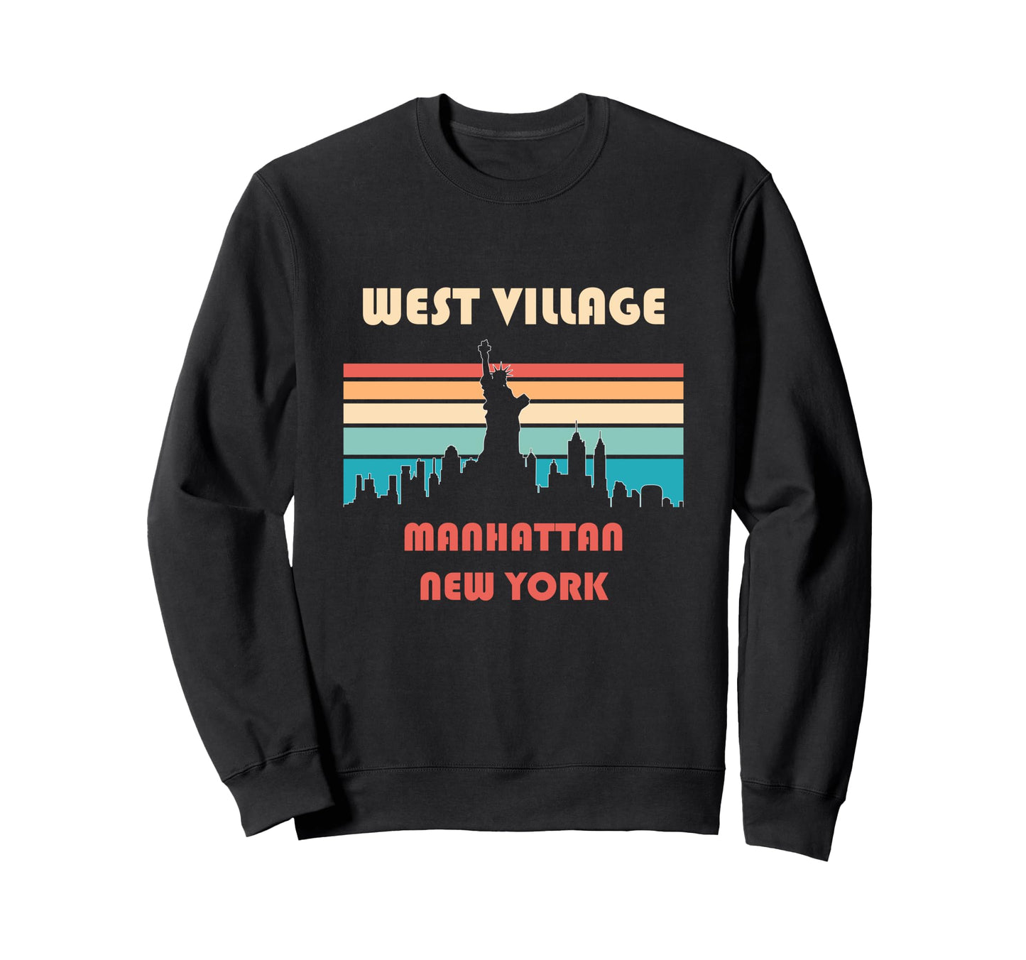 West Village Manhattan New York Sweatshirt - Trendy Graphic for Adults - T-Shirt, Sweatshirt, Hoodie