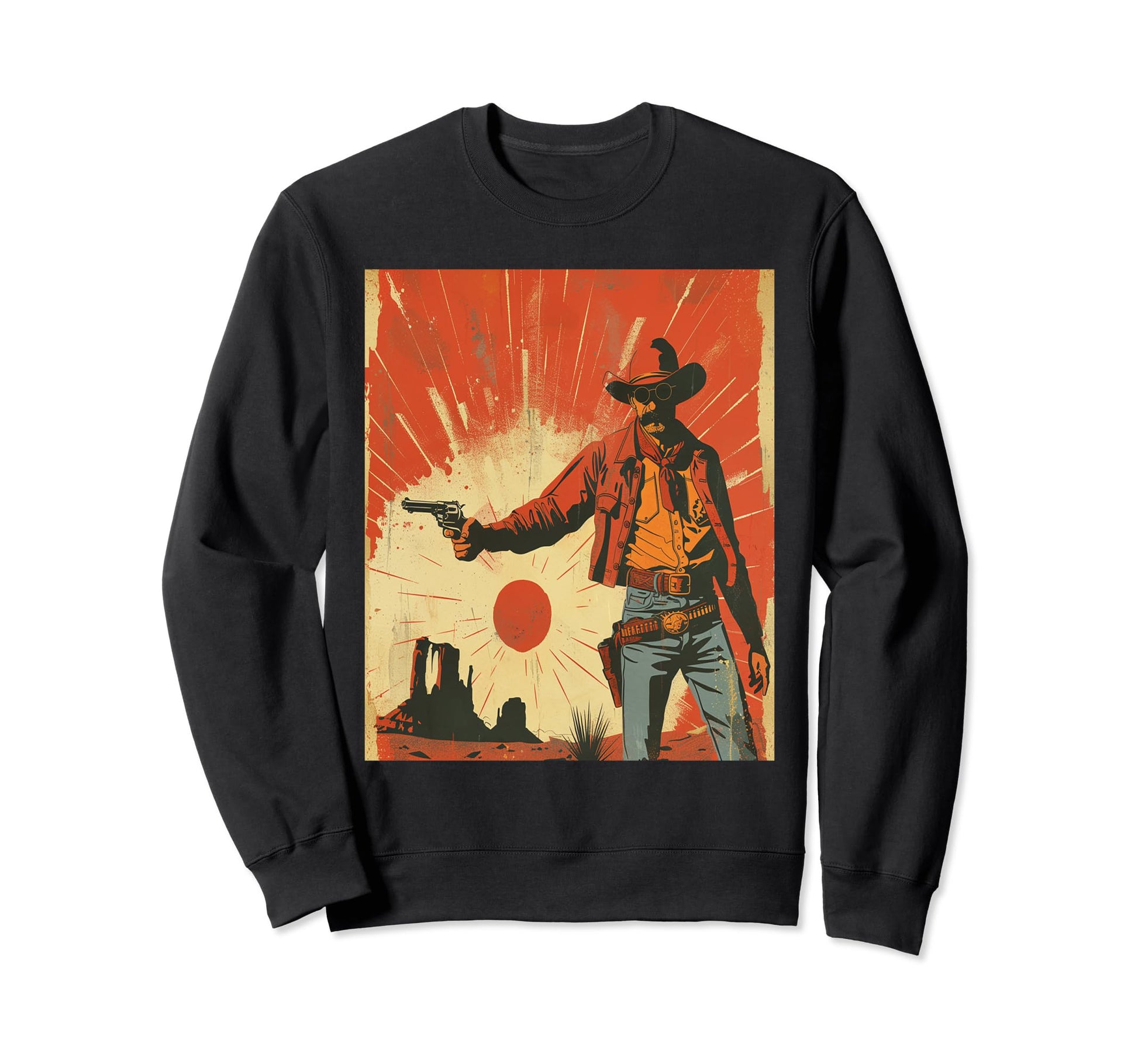 1950S Western Ranch Cowboy Hat Sweatshirt - Fun Novelty Design Unisex - T-Shirt, Sweatshirt, Hoodie