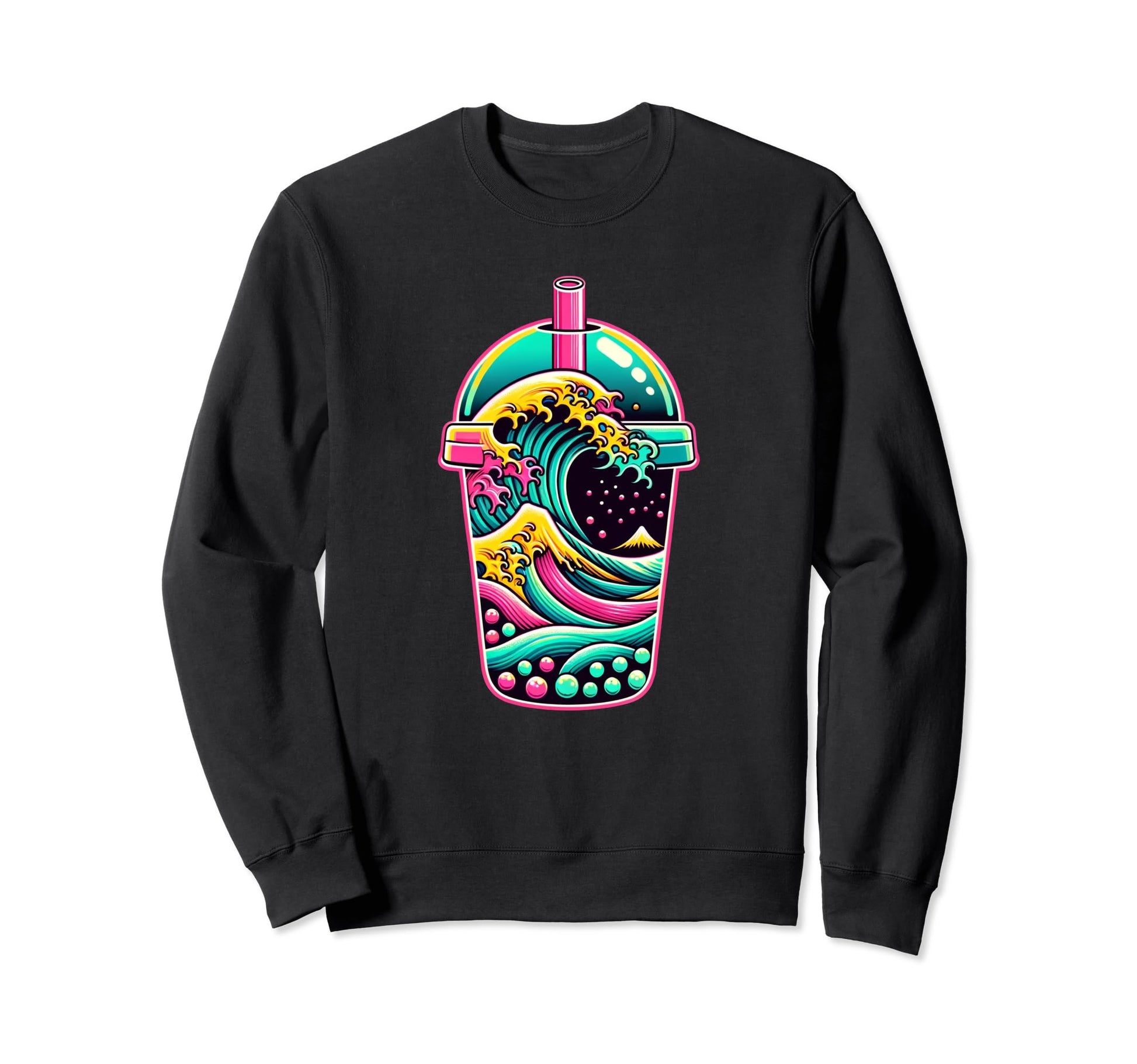 Bubble Boba Tea Vaporwave Sweatshirt - Minimalist Print Men Women - T-Shirt, Sweatshirt, Hoodie