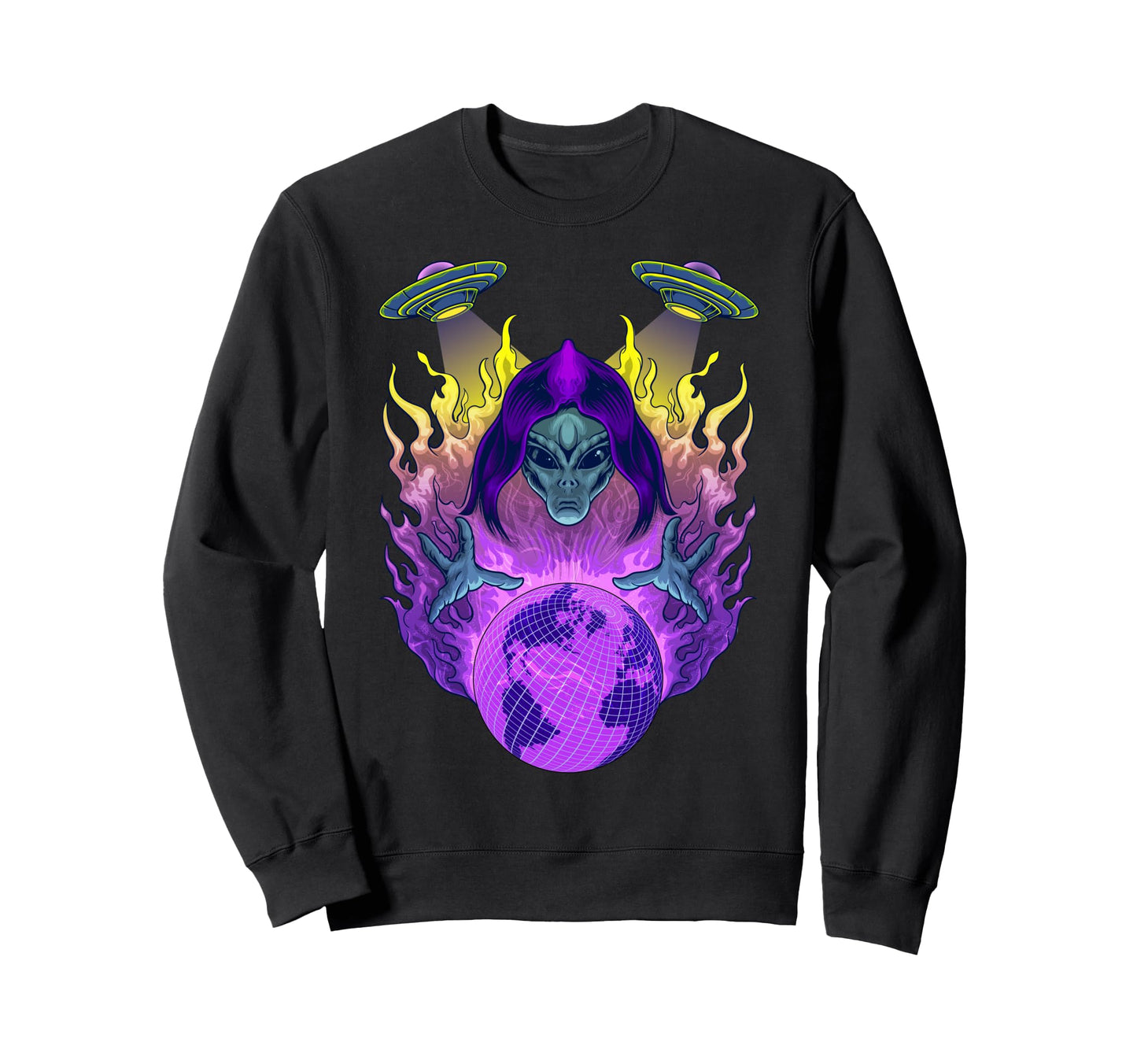 Aliens Rule World Ufo Aesthetic Edgy Sweatshirt - Unique Graphic Men Women - T-Shirt, Sweatshirt, Hoodie
