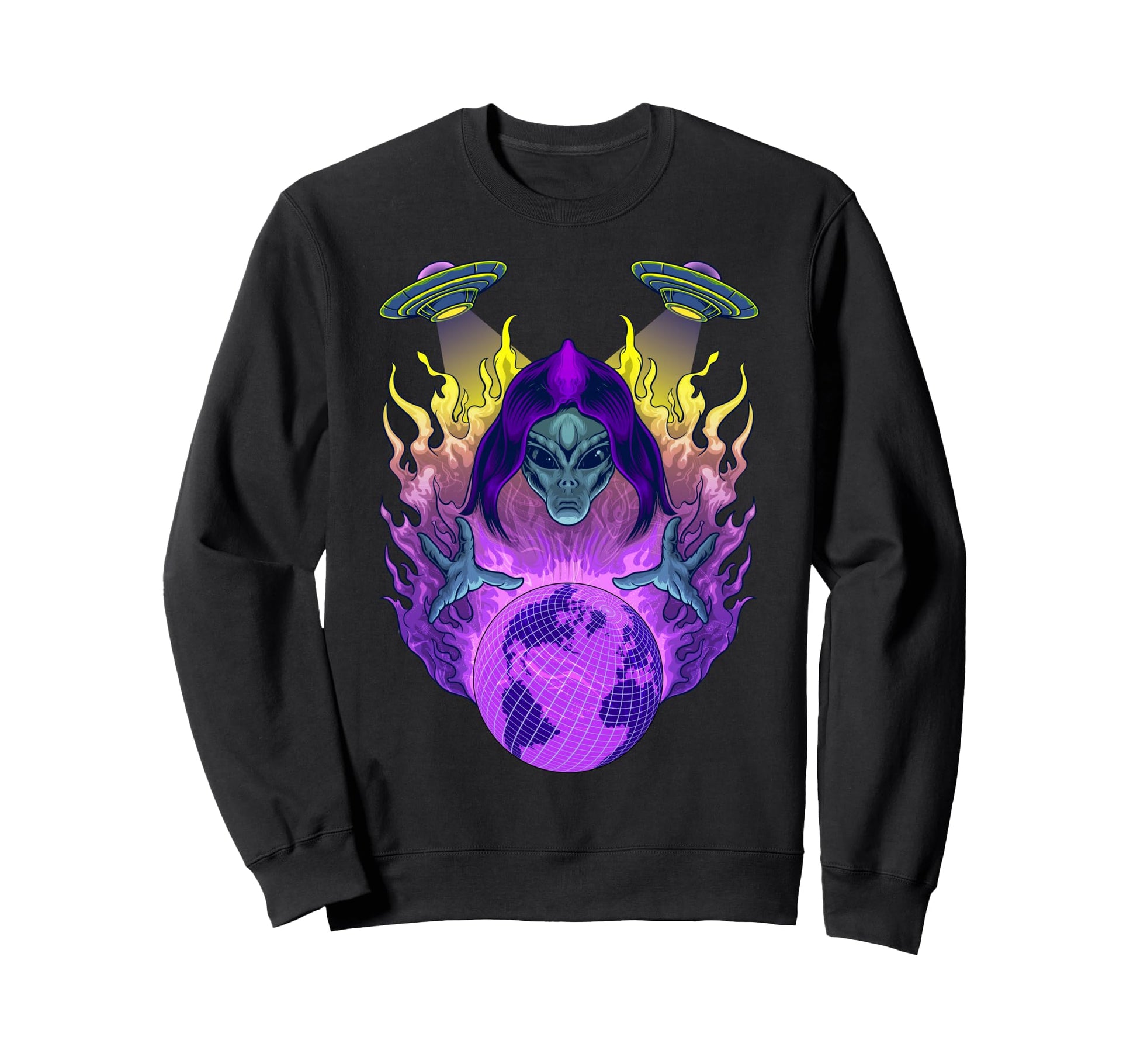 Aliens Rule World Ufo Aesthetic Edgy Sweatshirt - Unique Graphic Men Women - T-Shirt, Sweatshirt, Hoodie
