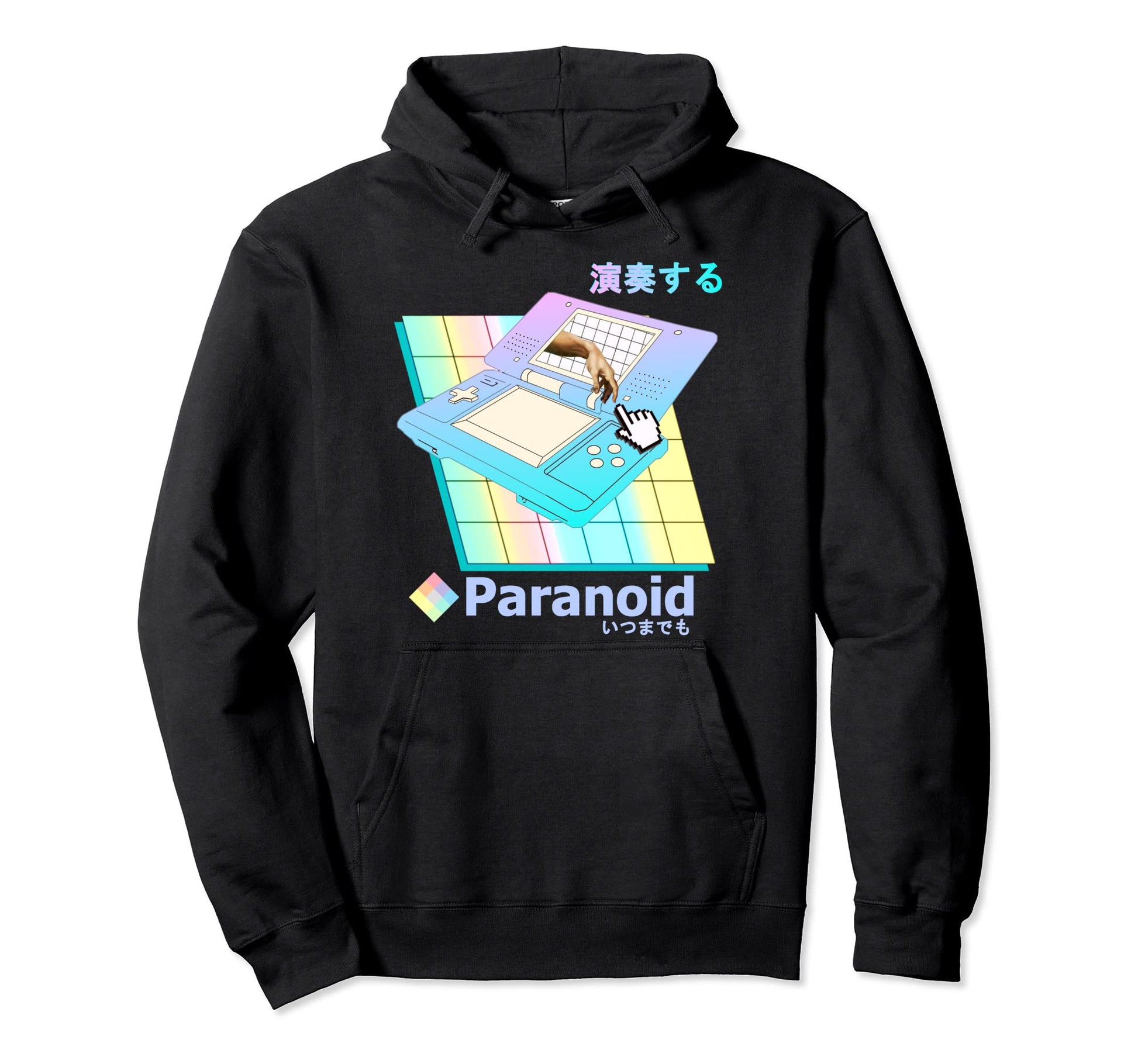 Paranoid Vaporwave Aesthetic Play Hoodie - Novelty Apparel Men Women - T-Shirt, Sweatshirt, Hoodie