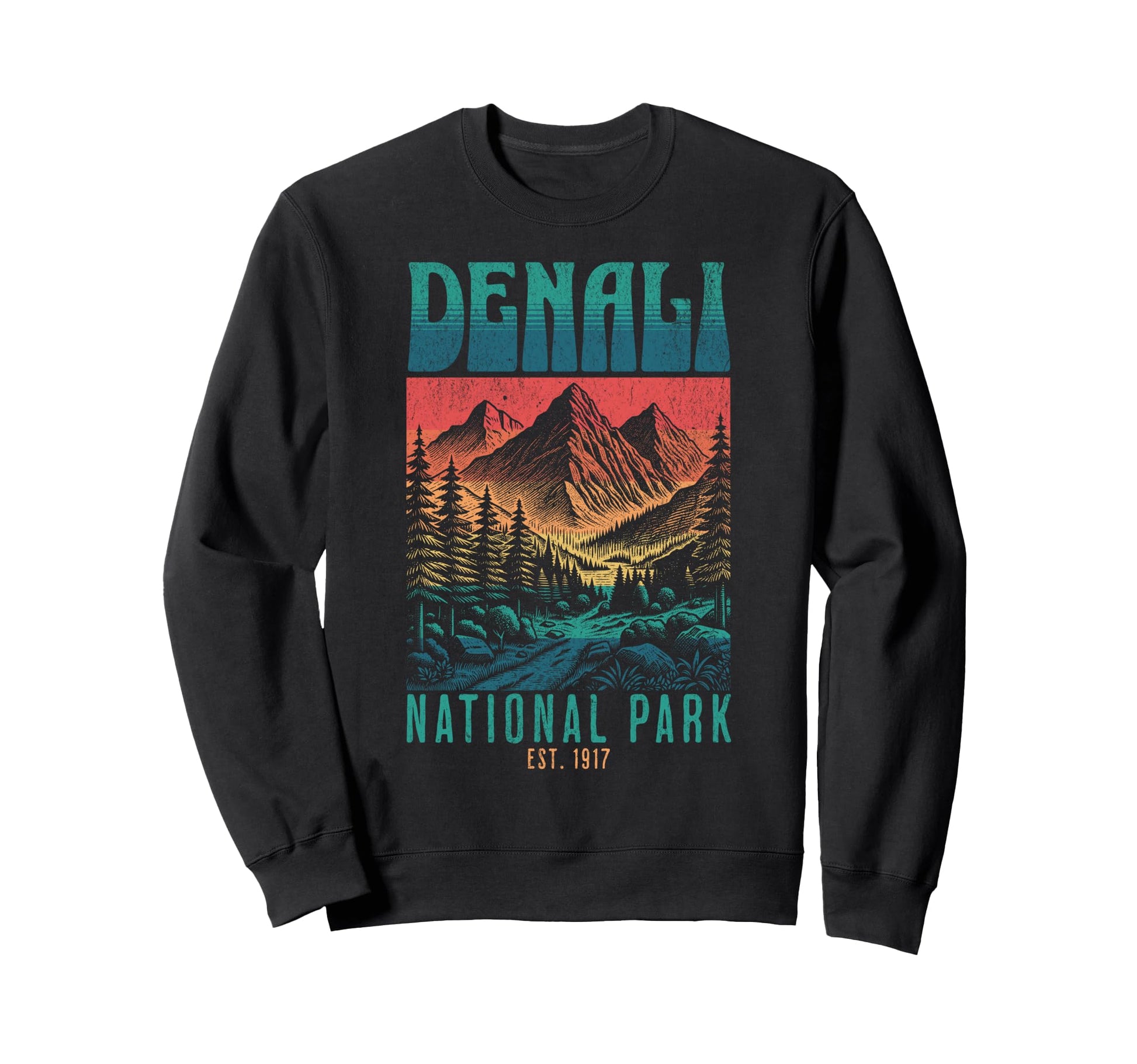 Denali National Park Mountains Sweatshirt - Trendy Graphic for Adults - T-Shirt, Sweatshirt, Hoodie