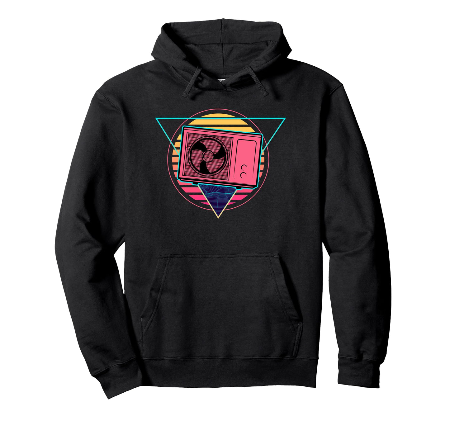 Futuristic Ac Mechanic Synthwave Hoodie - Fun Novelty Design for Adults - T-Shirt, Sweatshirt, Hoodie