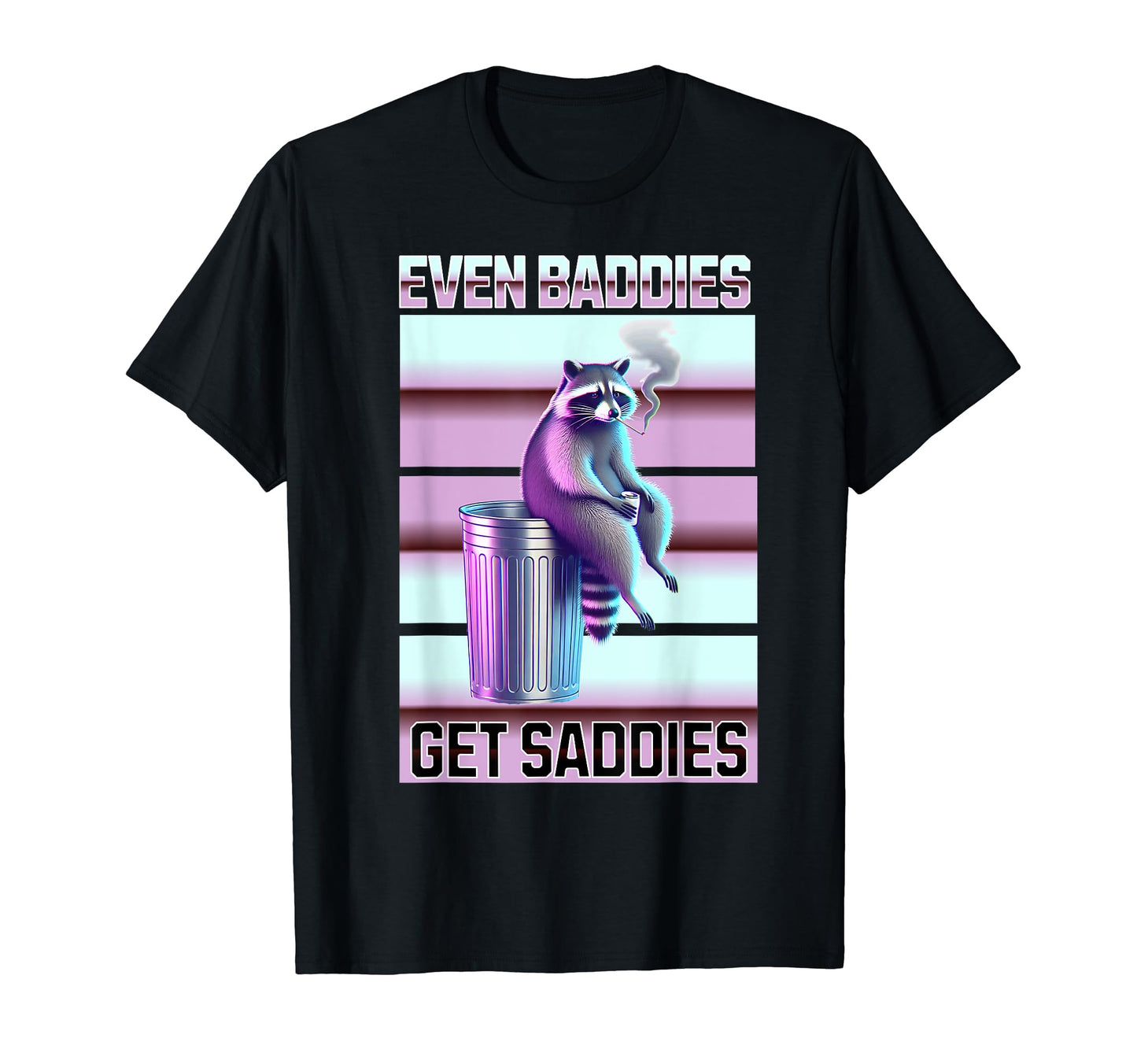 Funny Raccoon Meme Pastel Vaporwave T-Shirt - Graphic Print for Adults - T-Shirt, Sweatshirt, Hoodie