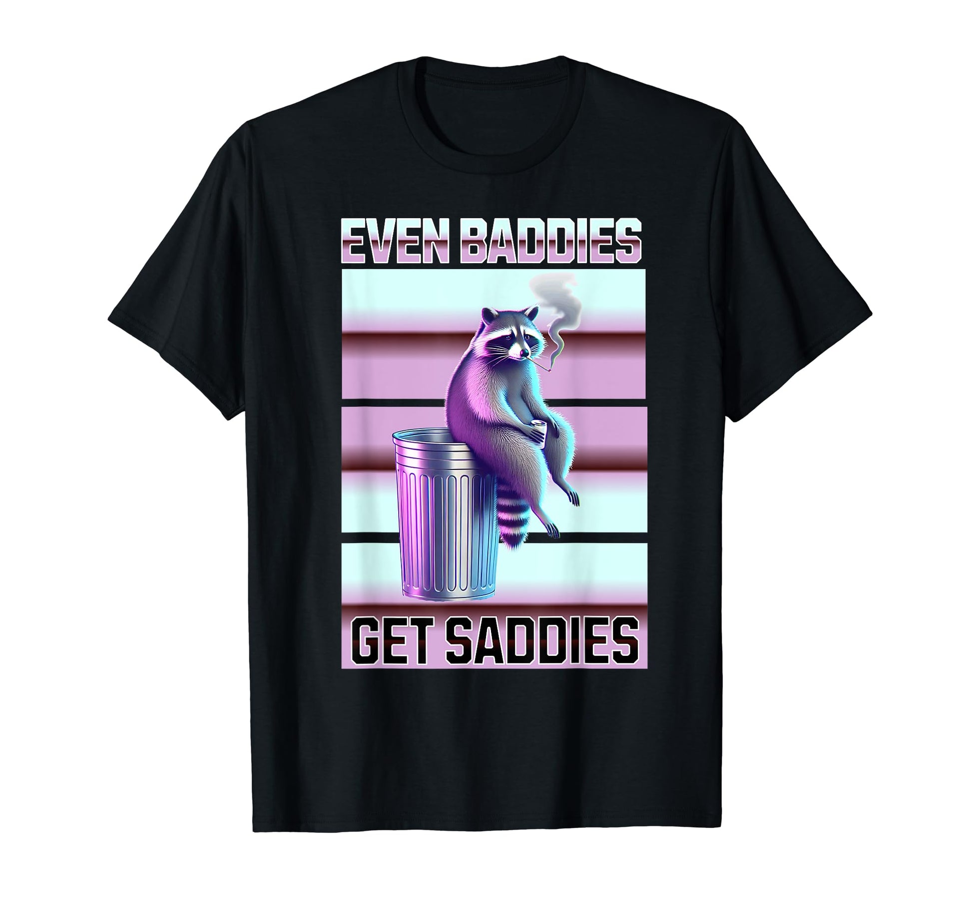 Funny Raccoon Meme Pastel Vaporwave T-Shirt - Graphic Print for Adults - T-Shirt, Sweatshirt, Hoodie