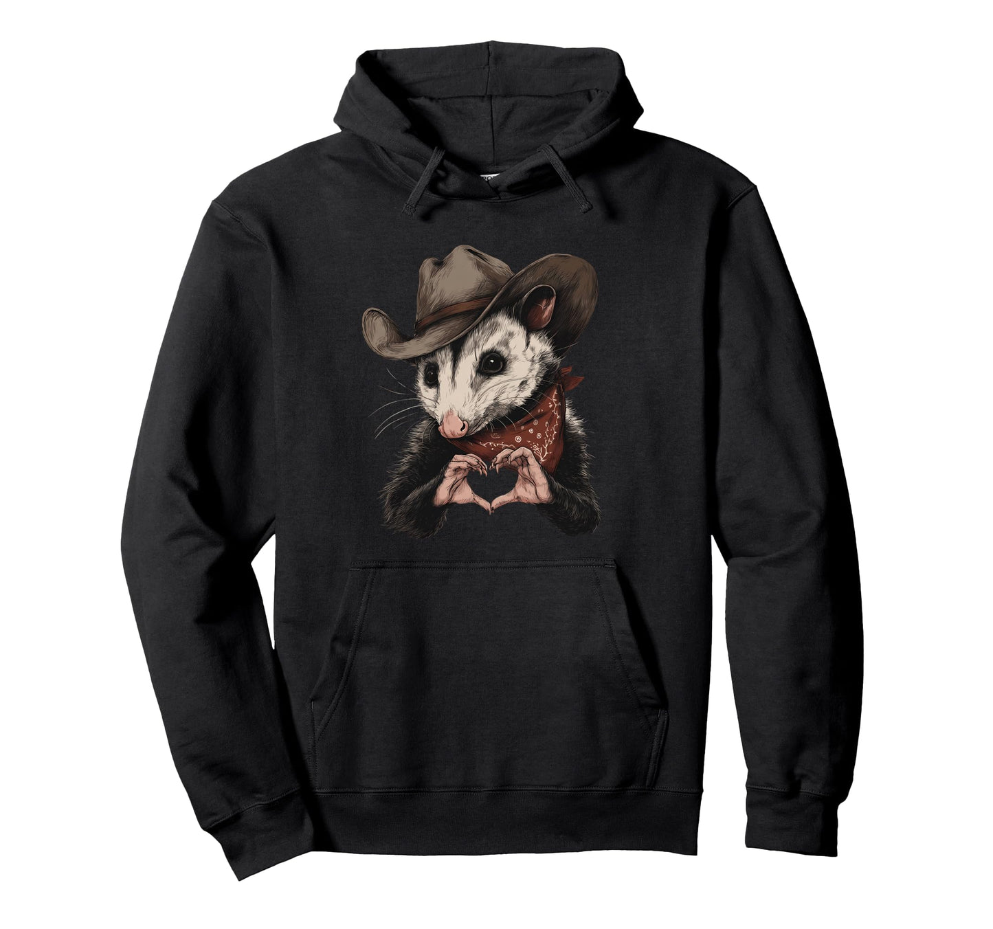 Country Cowboy Opossum Rodeo Possum Hoodie - Aesthetic Graphic Men Women - T-Shirt, Sweatshirt, Hoodie