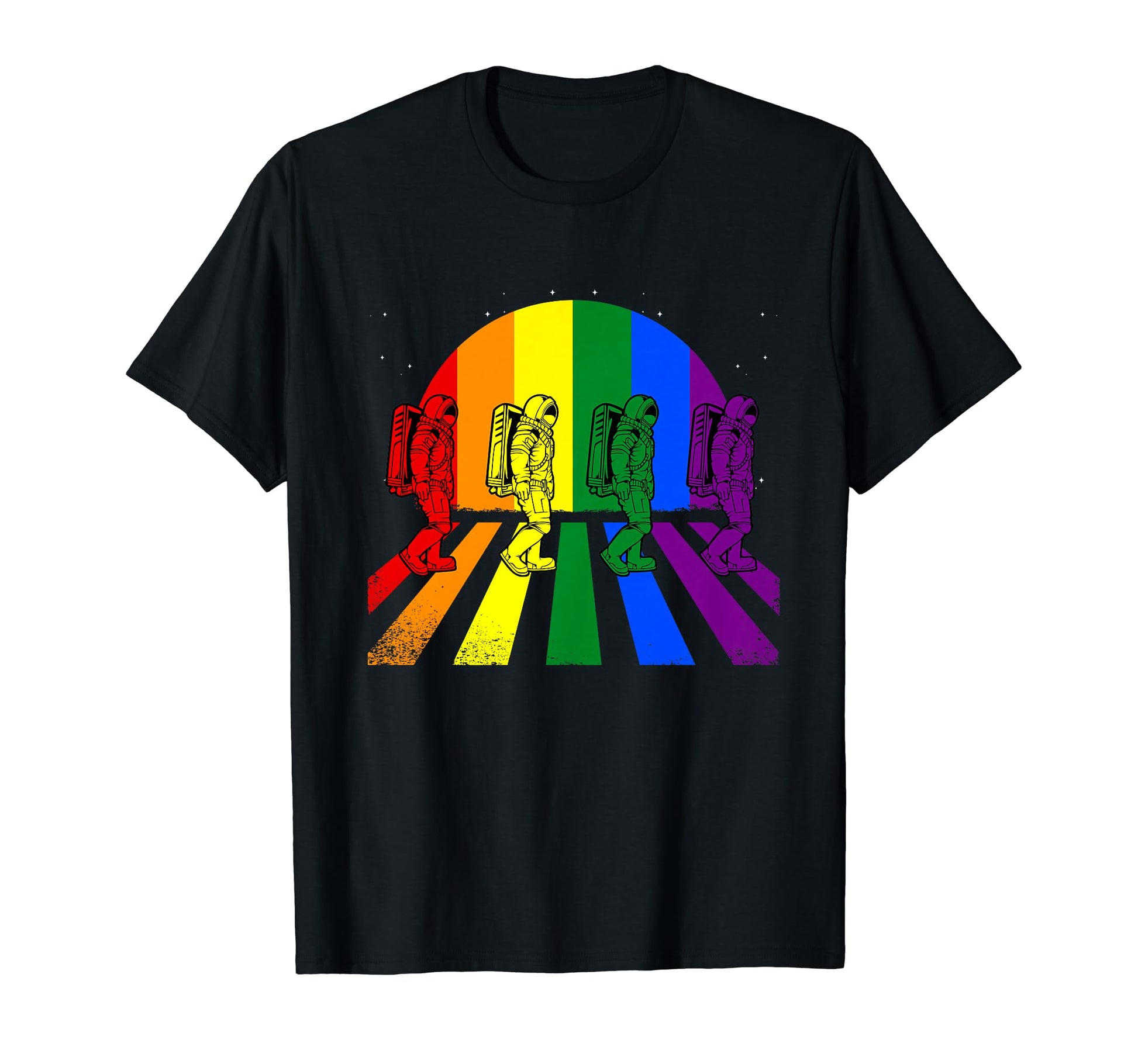 Astronaut Walking Lgbt Q Space T-Shirt - Casual Everyday Wear Unisex - T-Shirt, Sweatshirt, Hoodie
