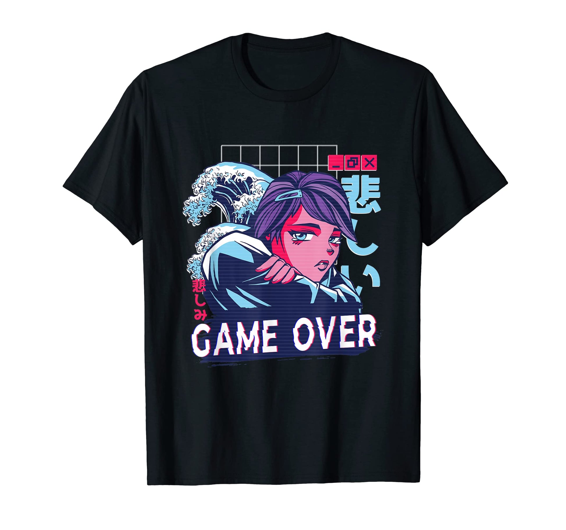 Game Over Japanese Vaporwave 80S 90S T-Shirt - Custom Art Print Men Women - T-Shirt, Sweatshirt, Hoodie