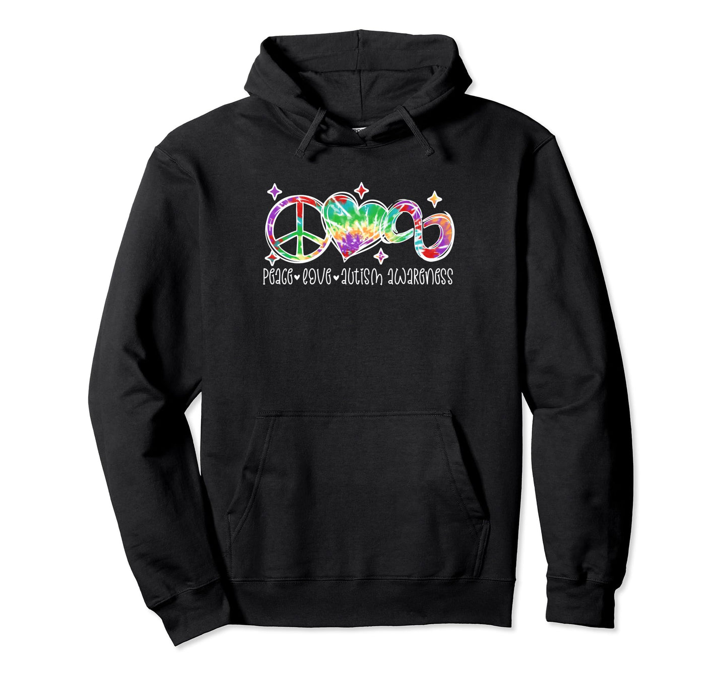 Autism Peace Love Autism Awareness Hoodie - Minimalist Print for Adults - T-Shirt, Sweatshirt, Hoodie