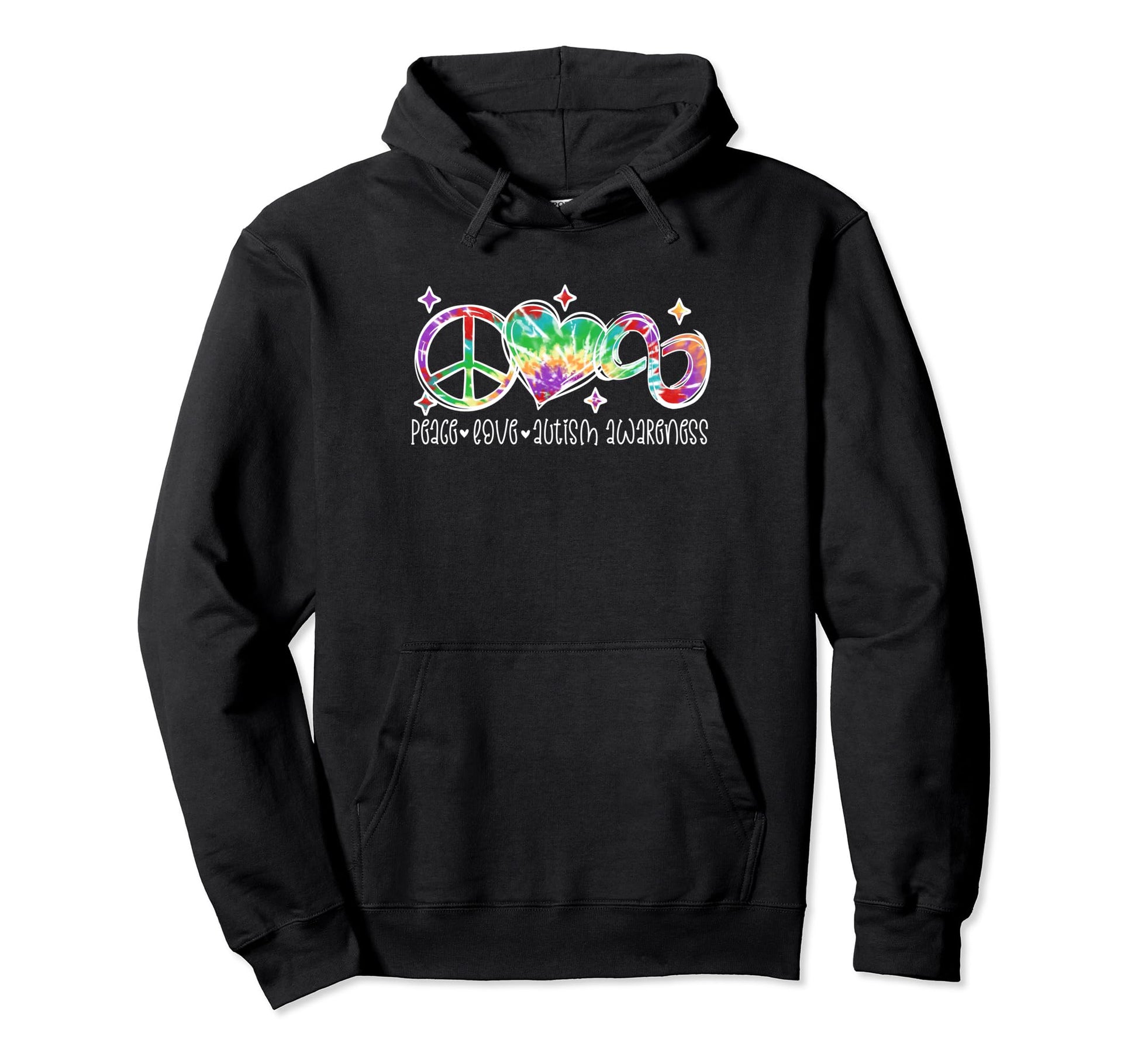 Autism Peace Love Autism Awareness Hoodie - Minimalist Print for Adults - T-Shirt, Sweatshirt, Hoodie