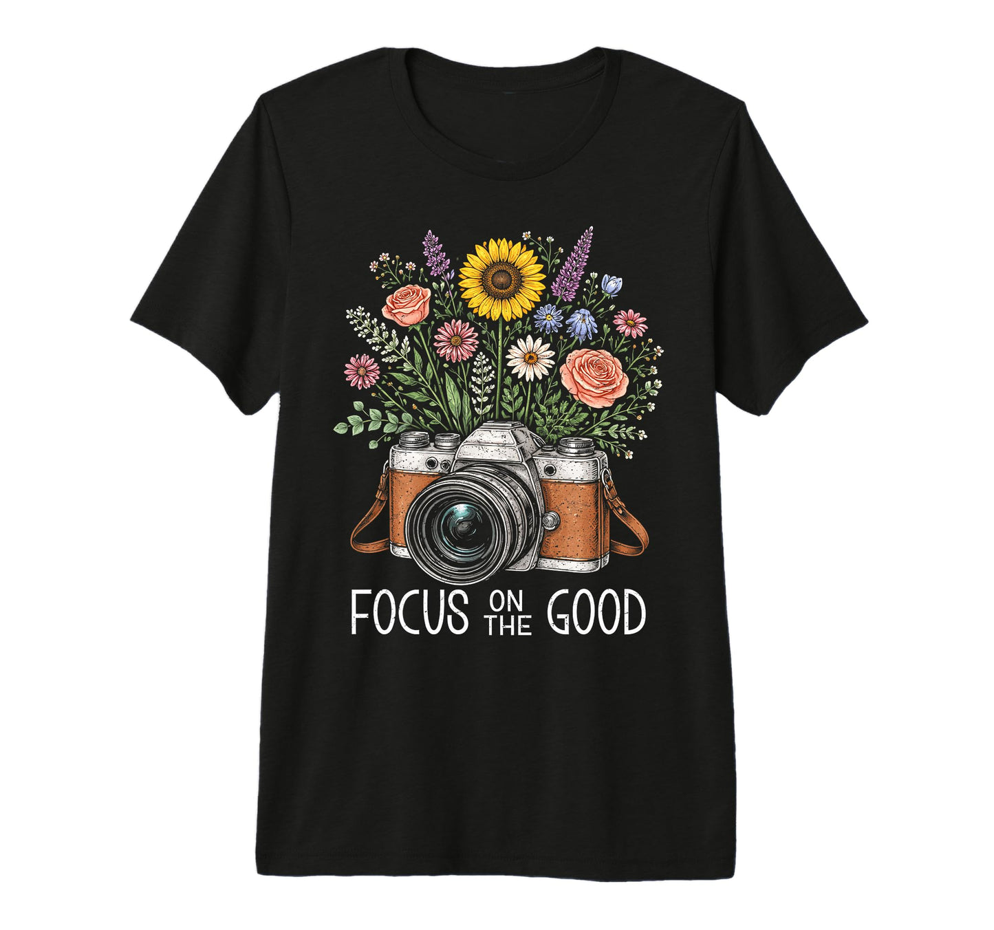 Photographer Focus Good Floral Camera T-Shirt - Aesthetic Graphic Unisex - T-Shirt, Sweatshirt, Hoodie