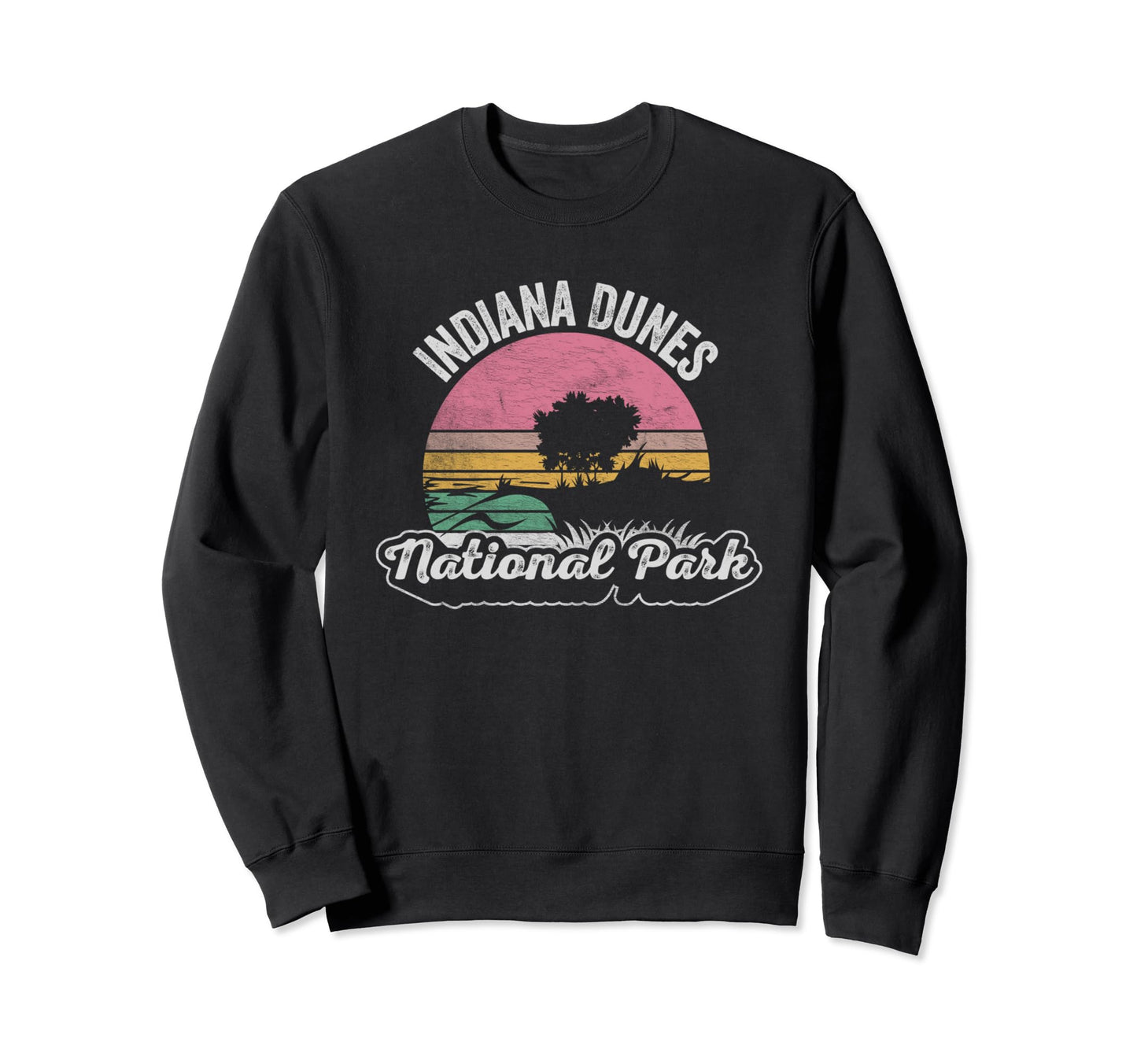 Indiana Dunes National Park Map Sunset Sweatshirt - Graphic Print Men Women - T-Shirt, Sweatshirt, Hoodie