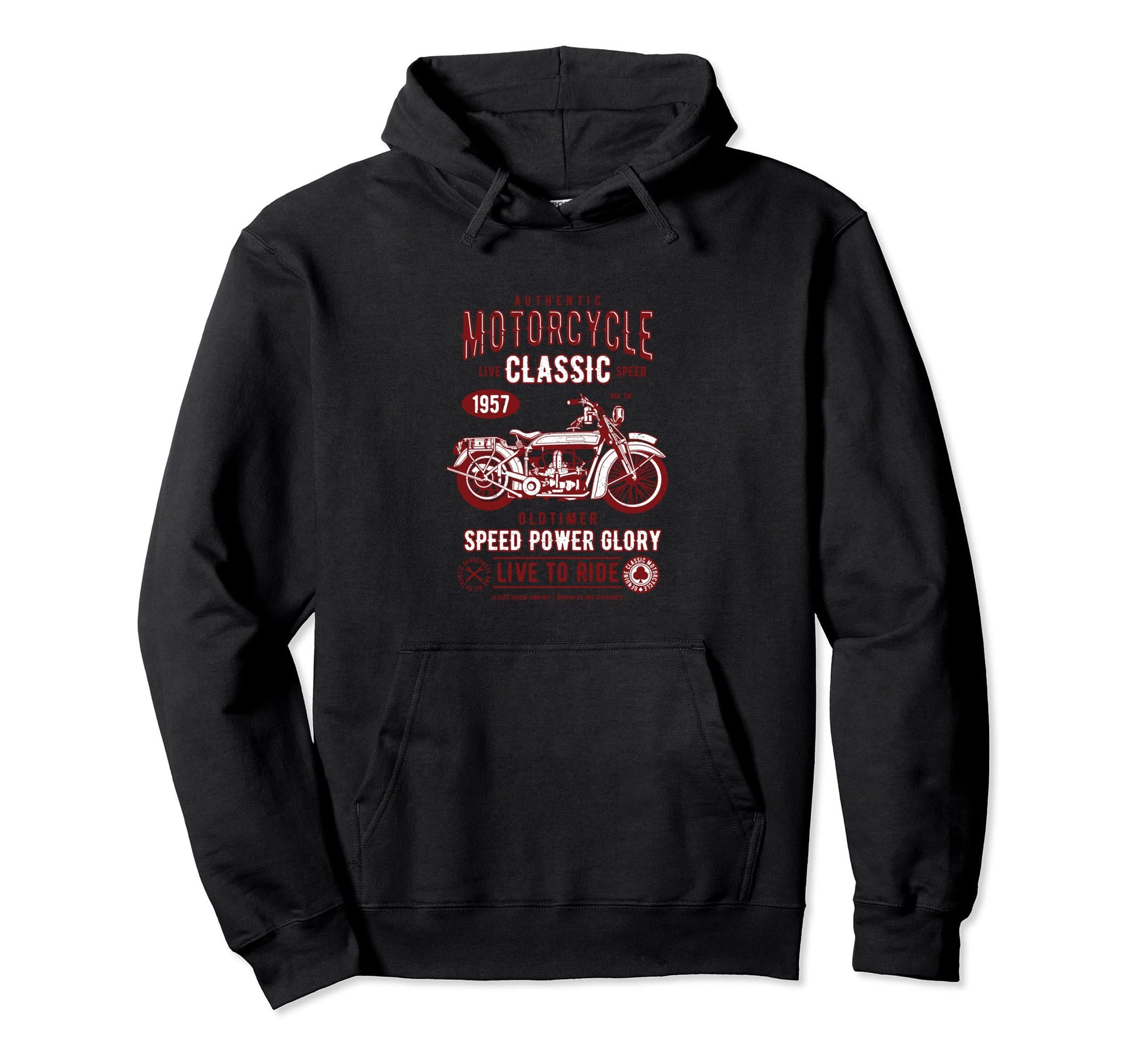 Motorbike Motorcycle Live To Ride Hoodie - Graphic Print Men Women - T-Shirt, Sweatshirt, Hoodie