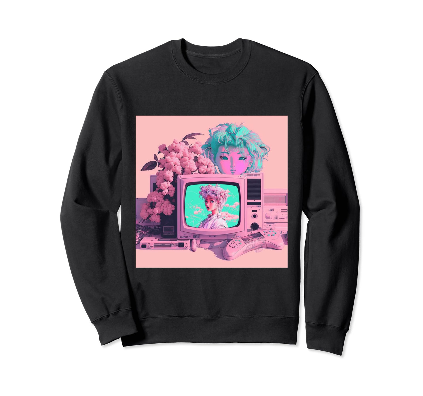Vaporwave Aesthetic 90S Egirl Sweatshirt - Trendy Graphic for Adults - T-Shirt, Sweatshirt, Hoodie