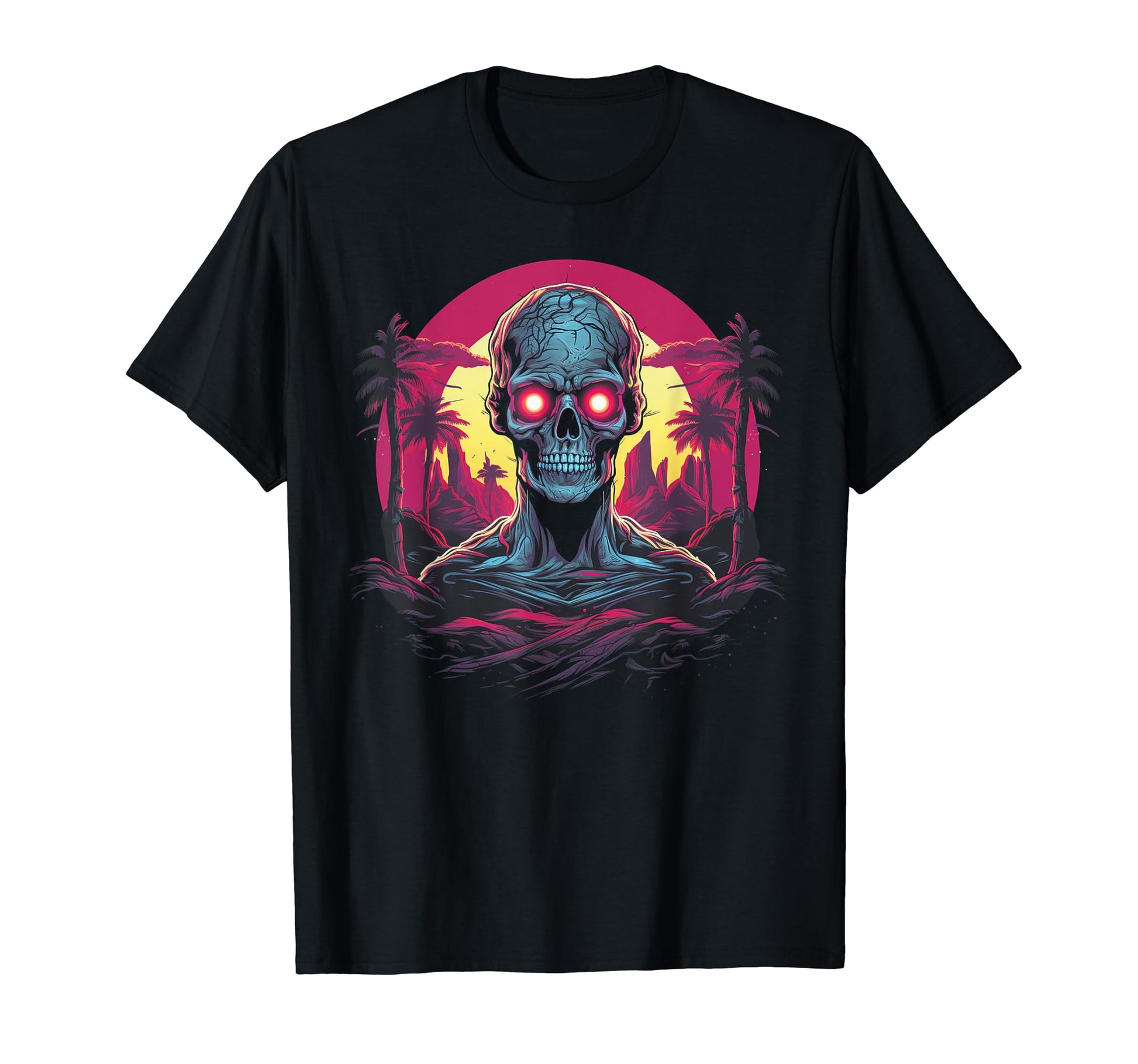 Skull Vaporwave Retrowave Aesthetic T-Shirt - Trendy Graphic for Adults - T-Shirt, Sweatshirt, Hoodie