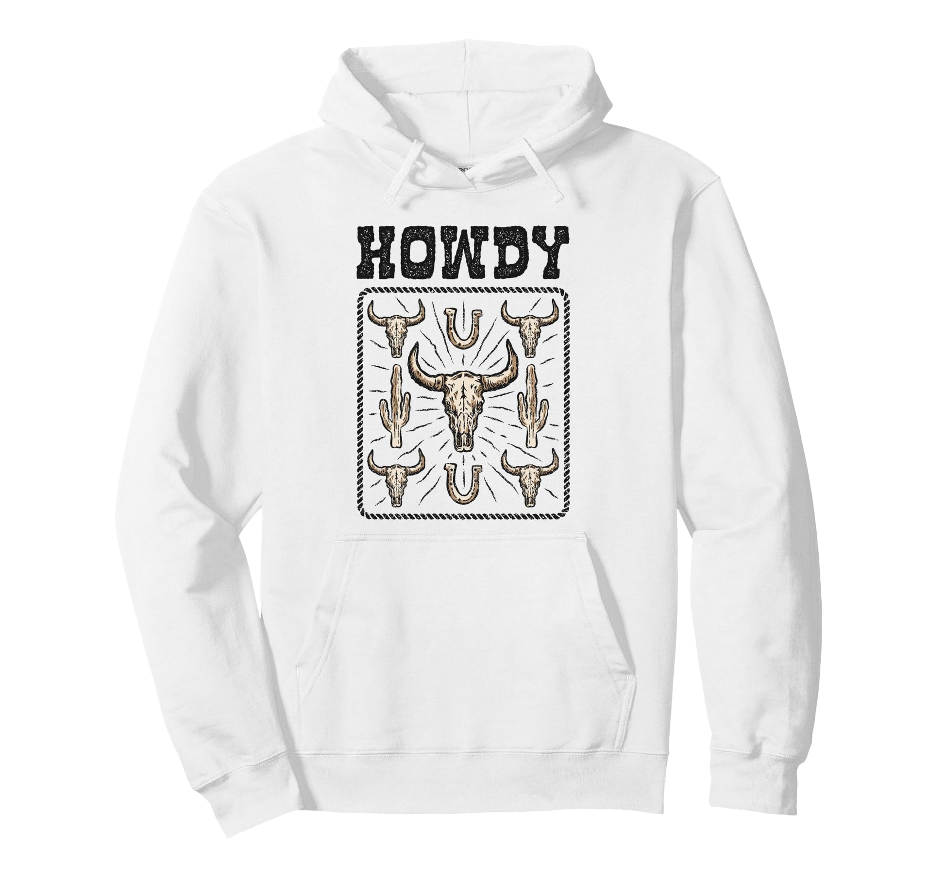 Rodeo Howdy Bull Skull Cowgirl Hoodie - Casual Everyday Wear for Adults - T-Shirt, Sweatshirt, Hoodie