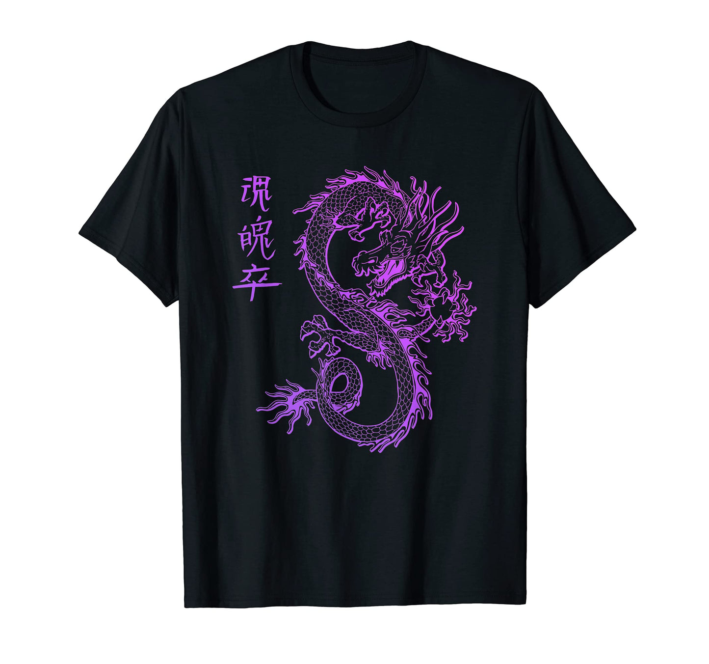 Japan Dragon Vaporwave Aesthetic Kanji T-Shirt - Unique Graphic Men Women - T-Shirt, Sweatshirt, Hoodie
