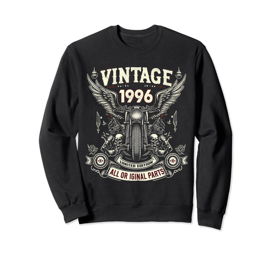 1996 Born 1996 28Th Birthday Motorcycle Sweatshirt - Unique Graphic Unisex - T-Shirt, Sweatshirt, Hoodie