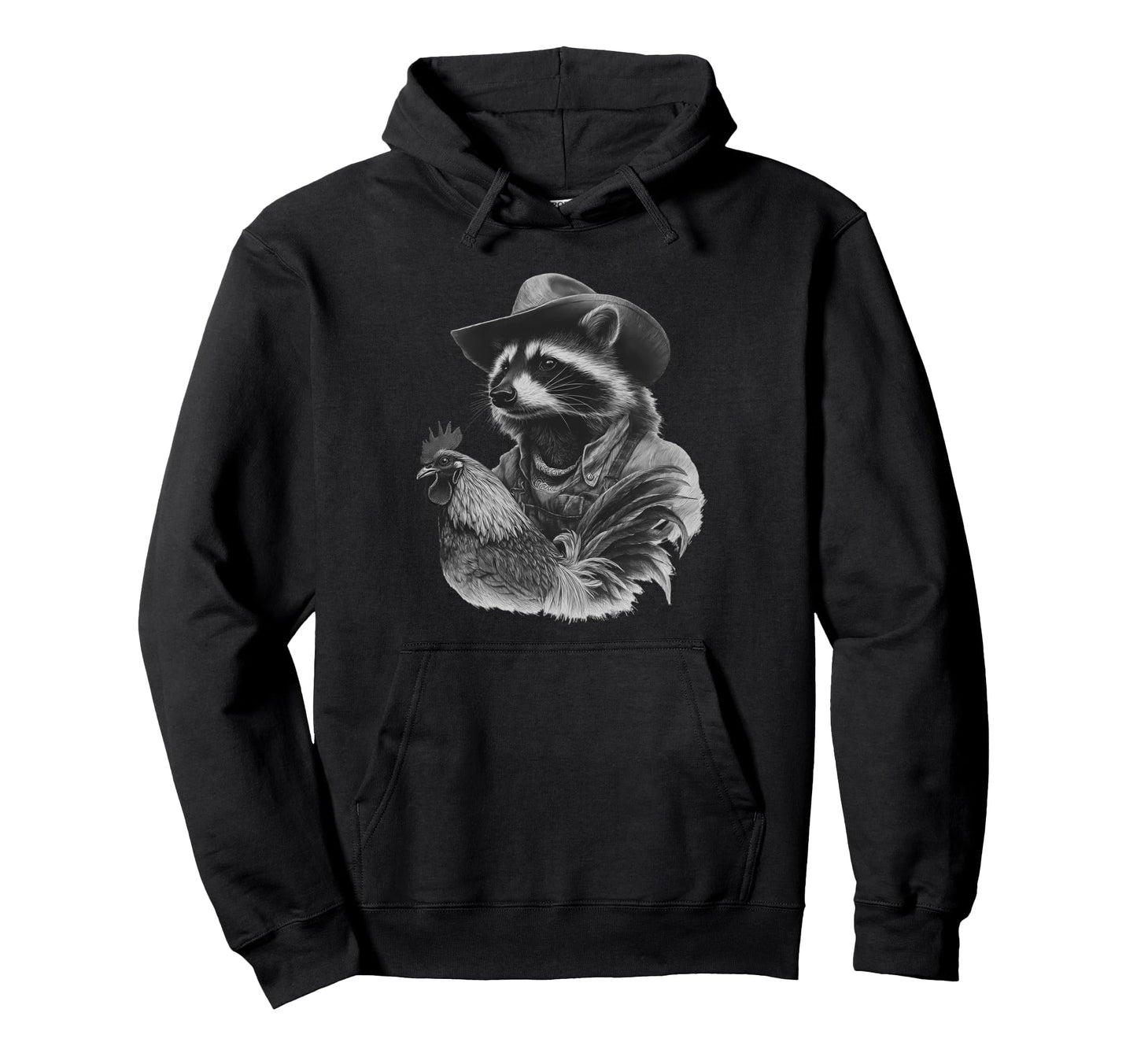 Raccoon Cowboy Rodeo Cowgirl Western Hoodie - Trendy Graphic Men Women - T-Shirt, Sweatshirt, Hoodie