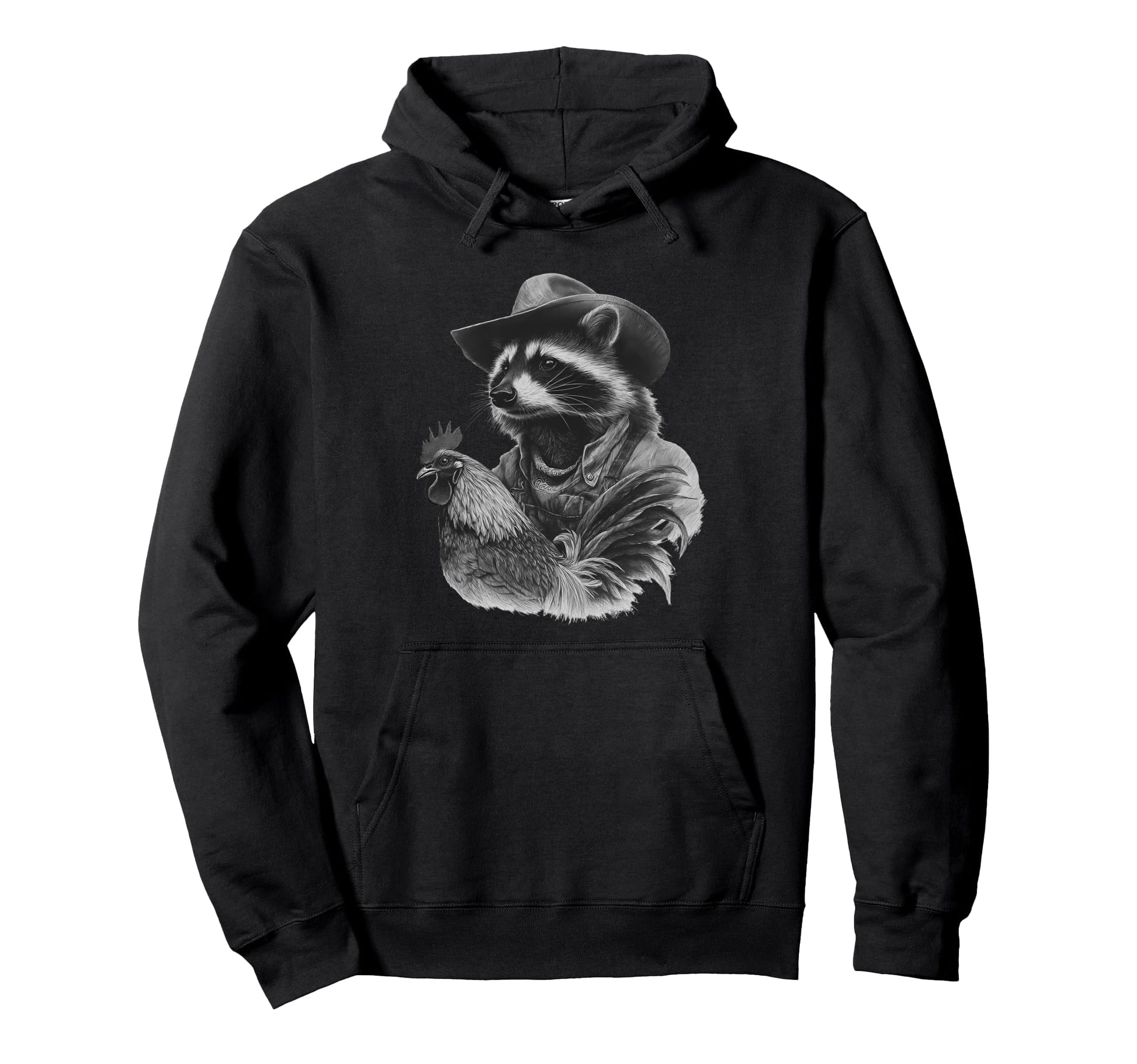 Raccoon Cowboy Rodeo Cowgirl Western Hoodie - Trendy Graphic Men Women - T-Shirt, Sweatshirt, Hoodie