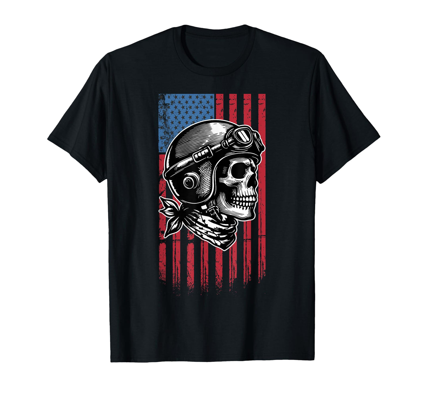 Usa Flag Motorcycle Gift Bikers T-Shirt - Trendy Graphic for Adults - T-Shirt, Sweatshirt, Hoodie