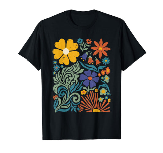 Boho Flower Floral Botanical Nature T-Shirt - Trendy Graphic for Adults - T-Shirt, Sweatshirt, Hoodie