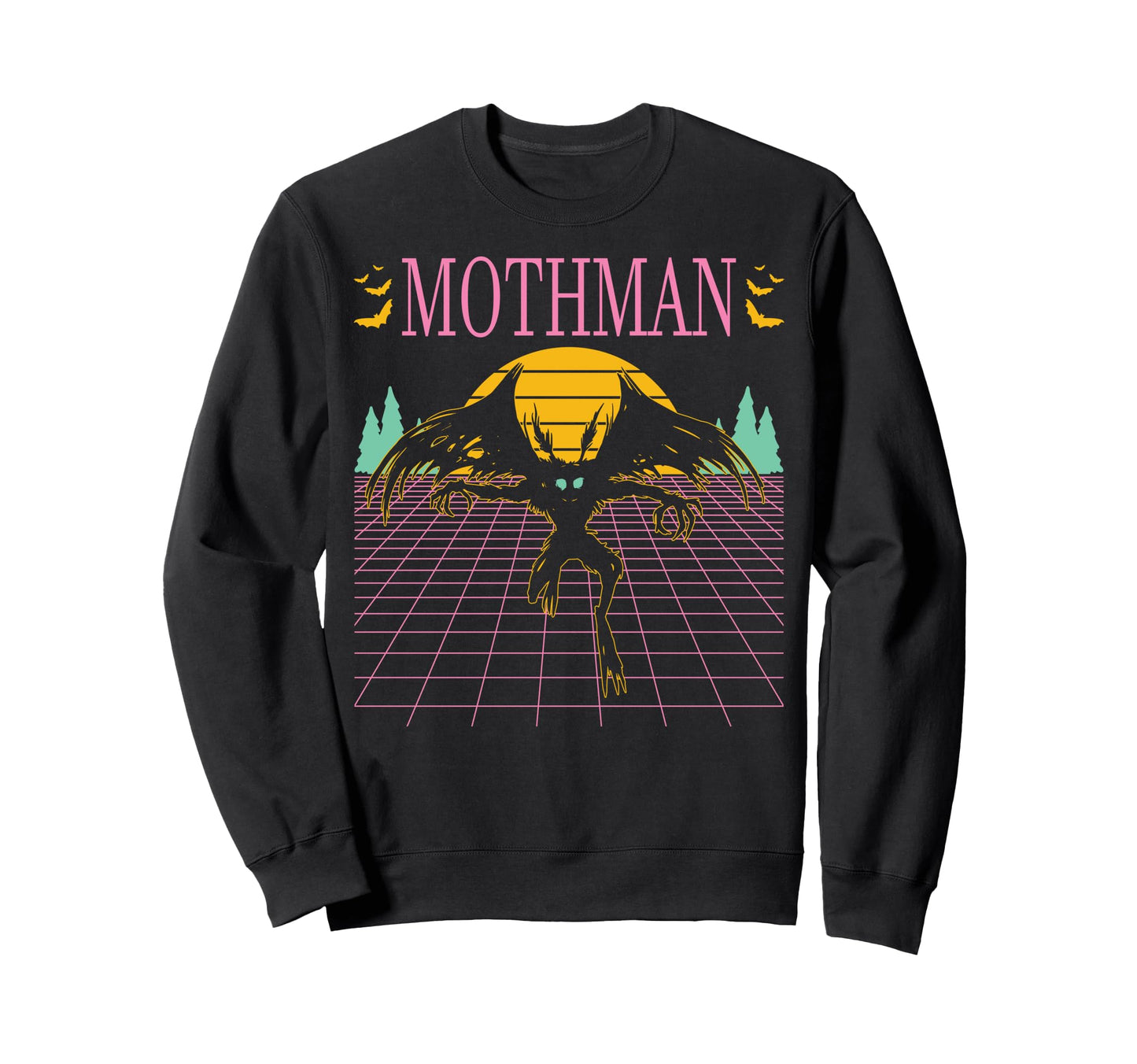 Vaporwave Aesthetic Mothman Sweatshirt - Novelty Apparel for Adults - T-Shirt, Sweatshirt, Hoodie