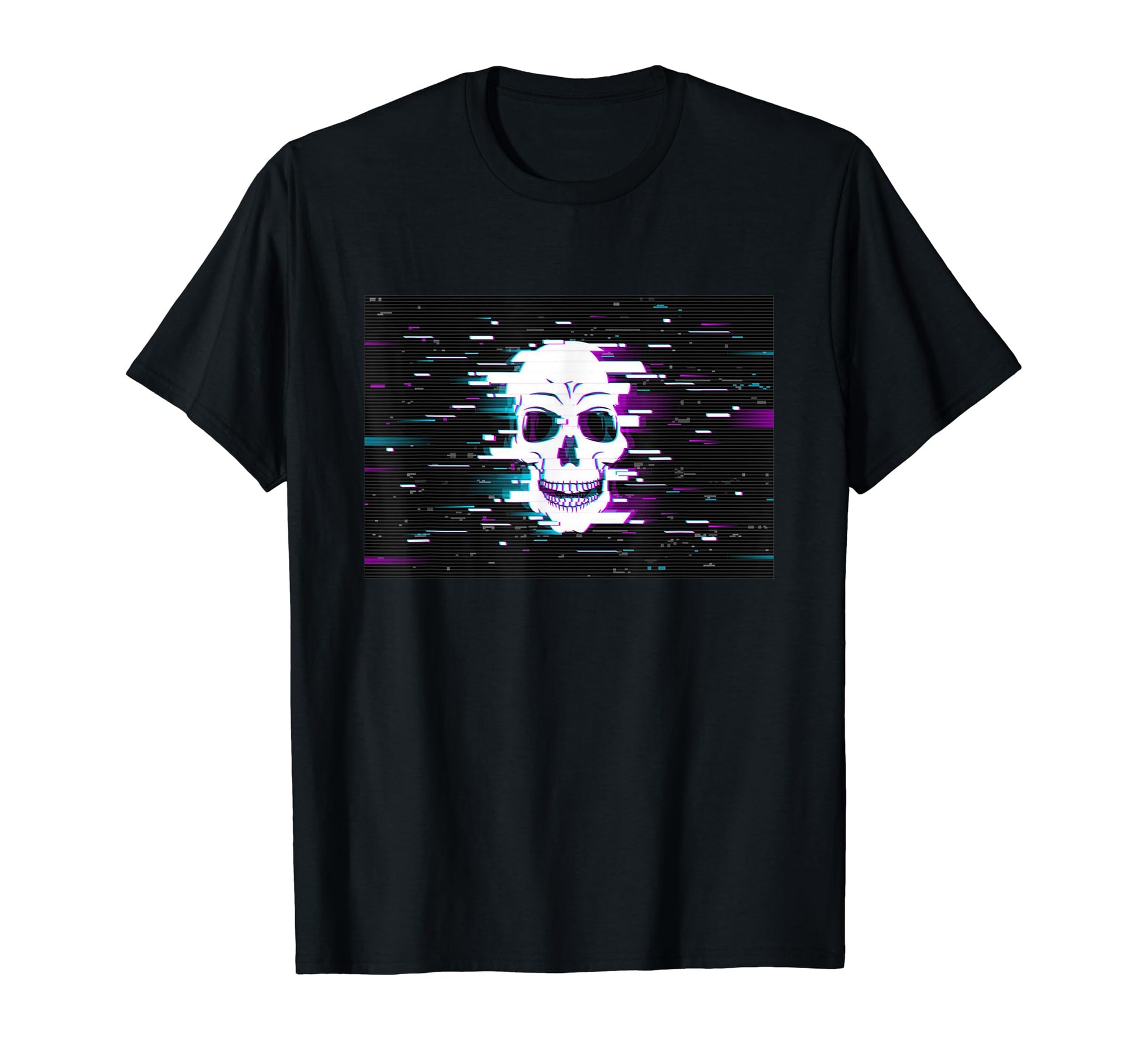 Glitch Skull Dark Edgy Pastel Goth T-Shirt - Unique Graphic Men Women - T-Shirt, Sweatshirt, Hoodie