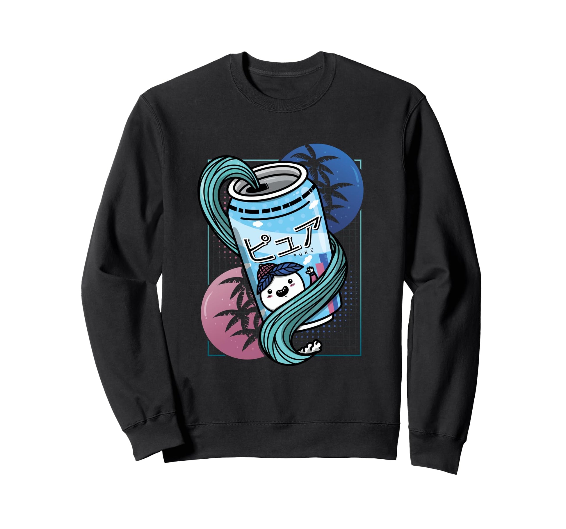 Vaporwave Soda Can Kawaii Sweatshirt - Custom Art Print for Adults - T-Shirt, Sweatshirt, Hoodie