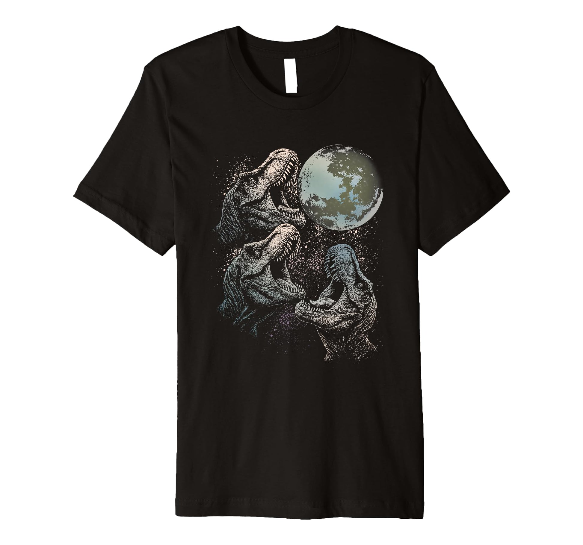Three Velociraptor Dinosaur Howling To T-Shirt - Custom Art Print Unisex - T-Shirt, Sweatshirt, Hoodie