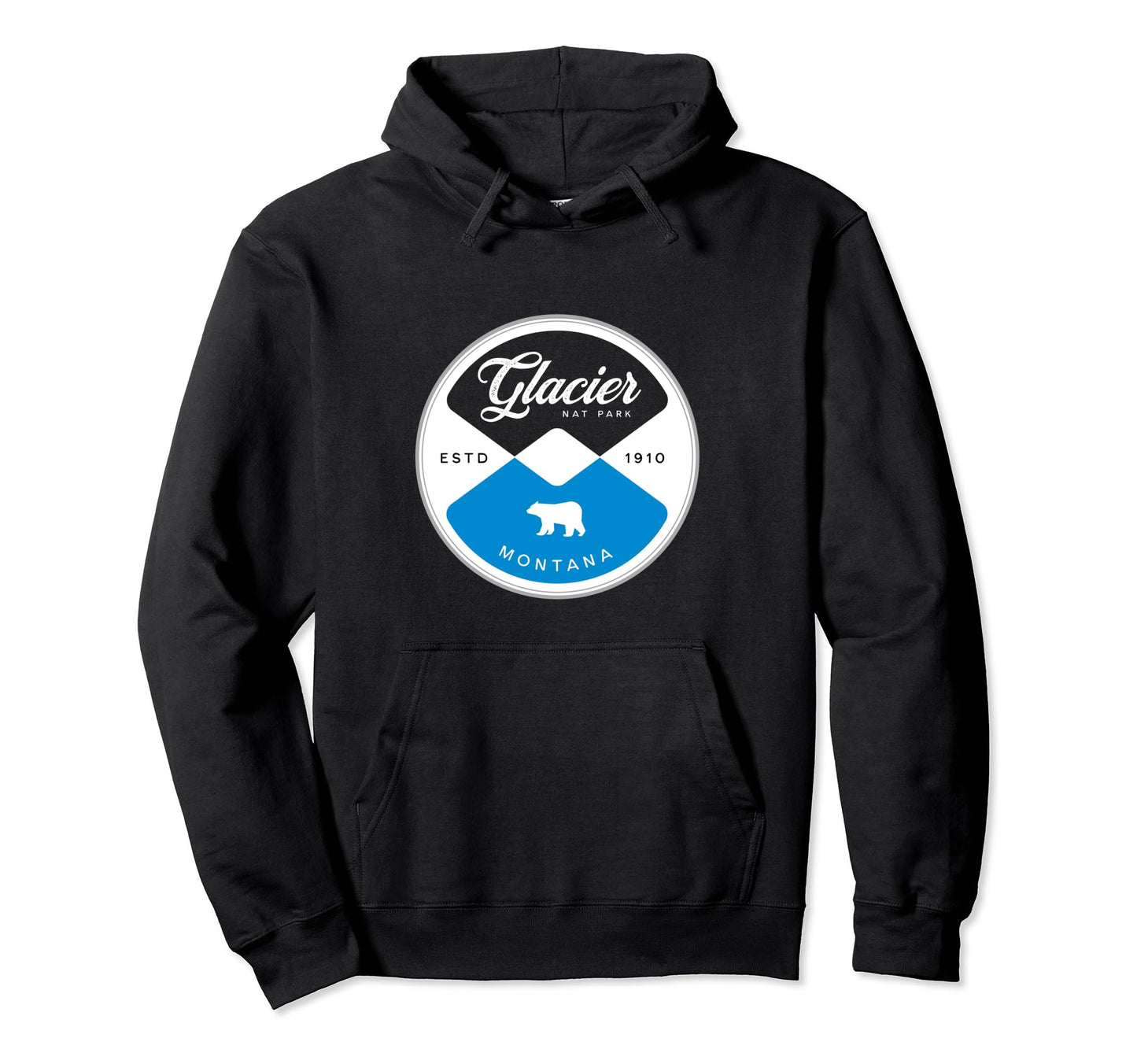 Glacier National Park Montana Circle Hoodie - Custom Art Print for Adults - T-Shirt, Sweatshirt, Hoodie