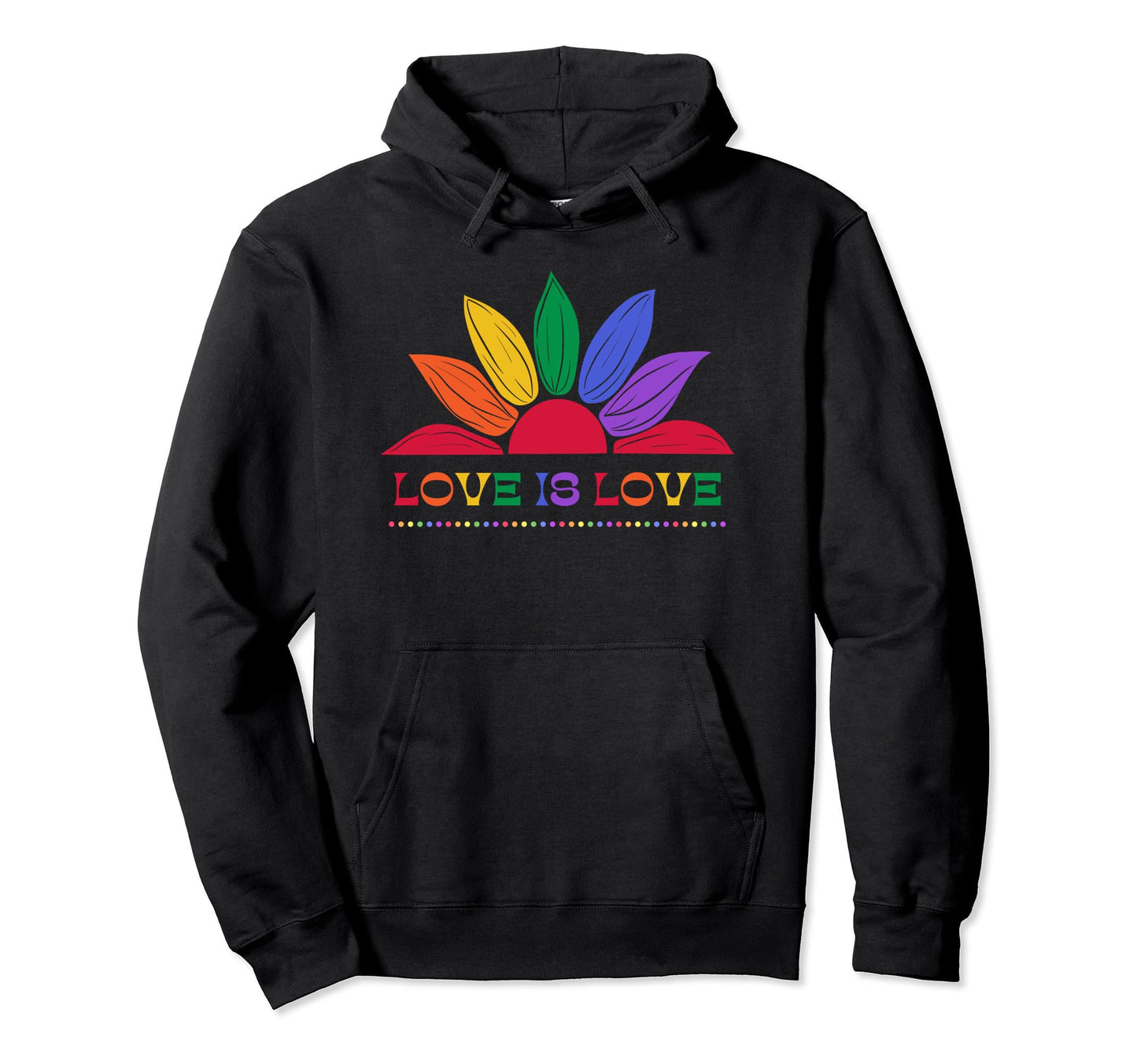 Love Is Love Groovy Gay Pride Sunflower Hoodie - Unique Graphic for Adults - T-Shirt, Sweatshirt, Hoodie