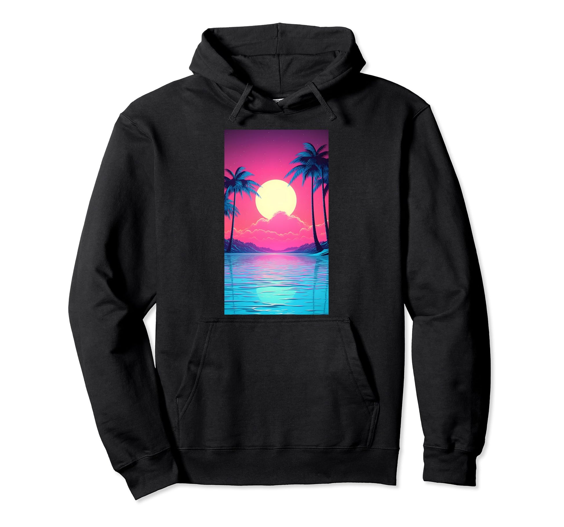 80S Vaporwave Aesthetic Landscape Hoodie - Unique Graphic for Adults - T-Shirt, Sweatshirt, Hoodie