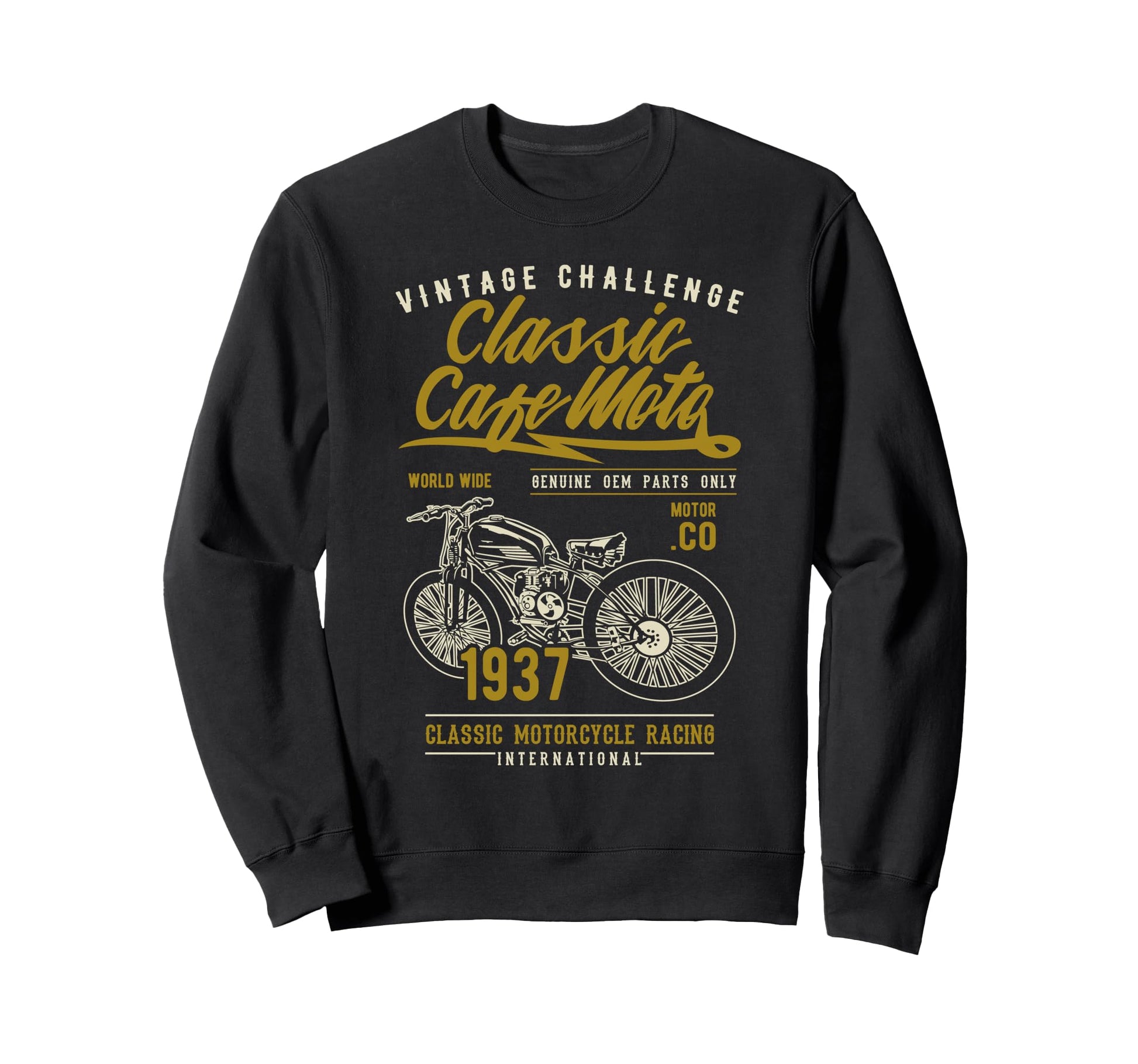 Cafe Racer Motorcycle Sweatshirt - Custom Art Print Men Women - T-Shirt, Sweatshirt, Hoodie