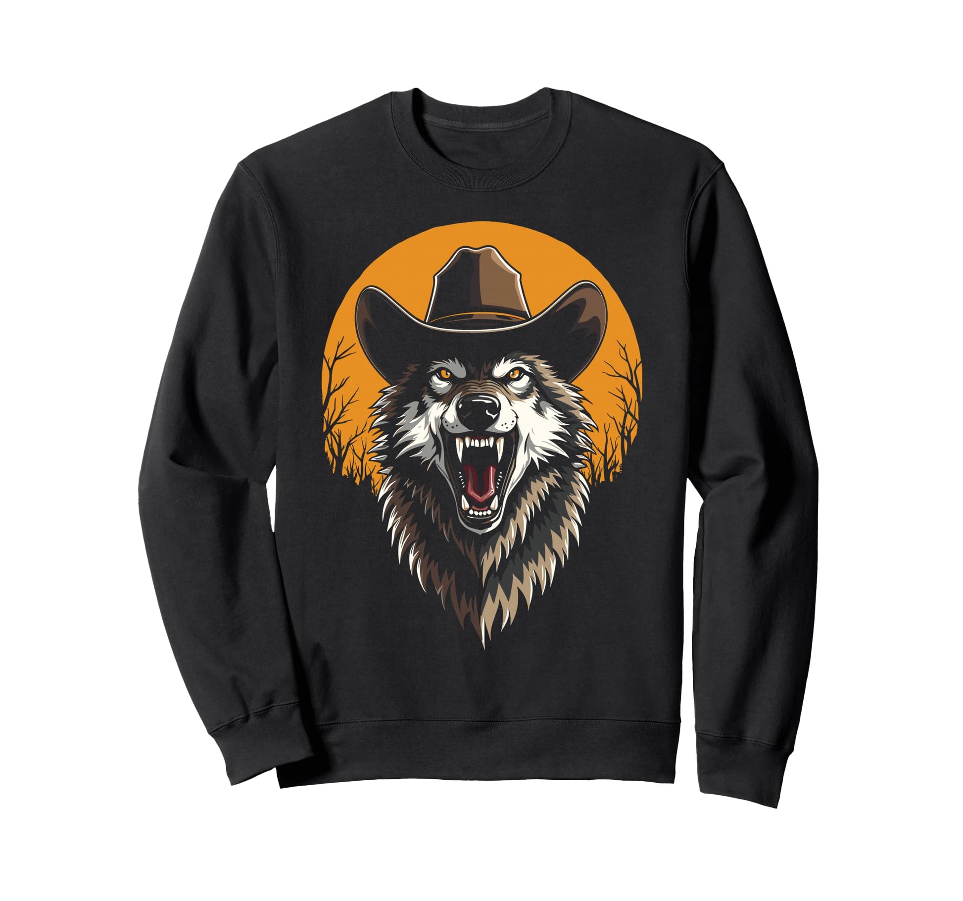 Cowboy Wolf Wolf Cowboy Sweatshirt - Casual Everyday Wear Men Women - T-Shirt, Sweatshirt, Hoodie