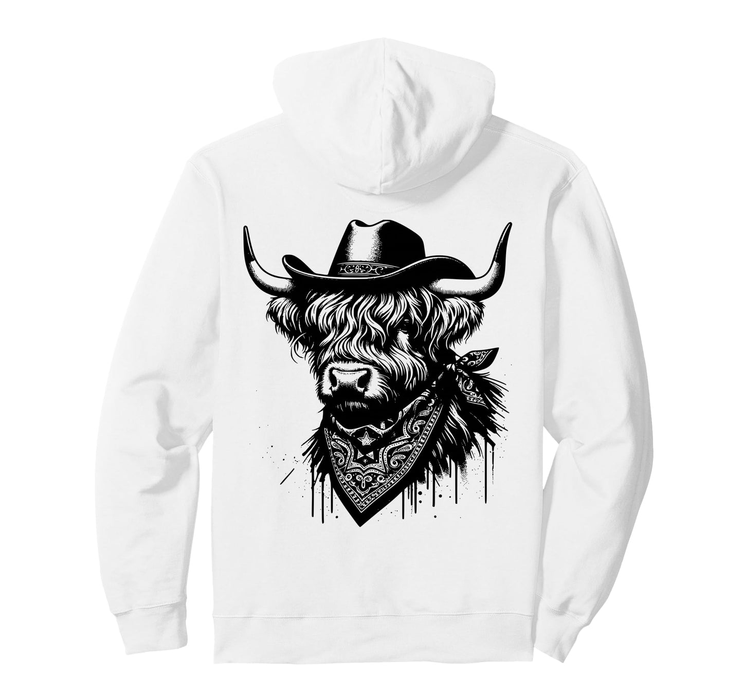 Wild West Highland Cow Cowboy Hat And Hoodie - Streetwear Style Unisex - T-Shirt, Sweatshirt, Hoodie