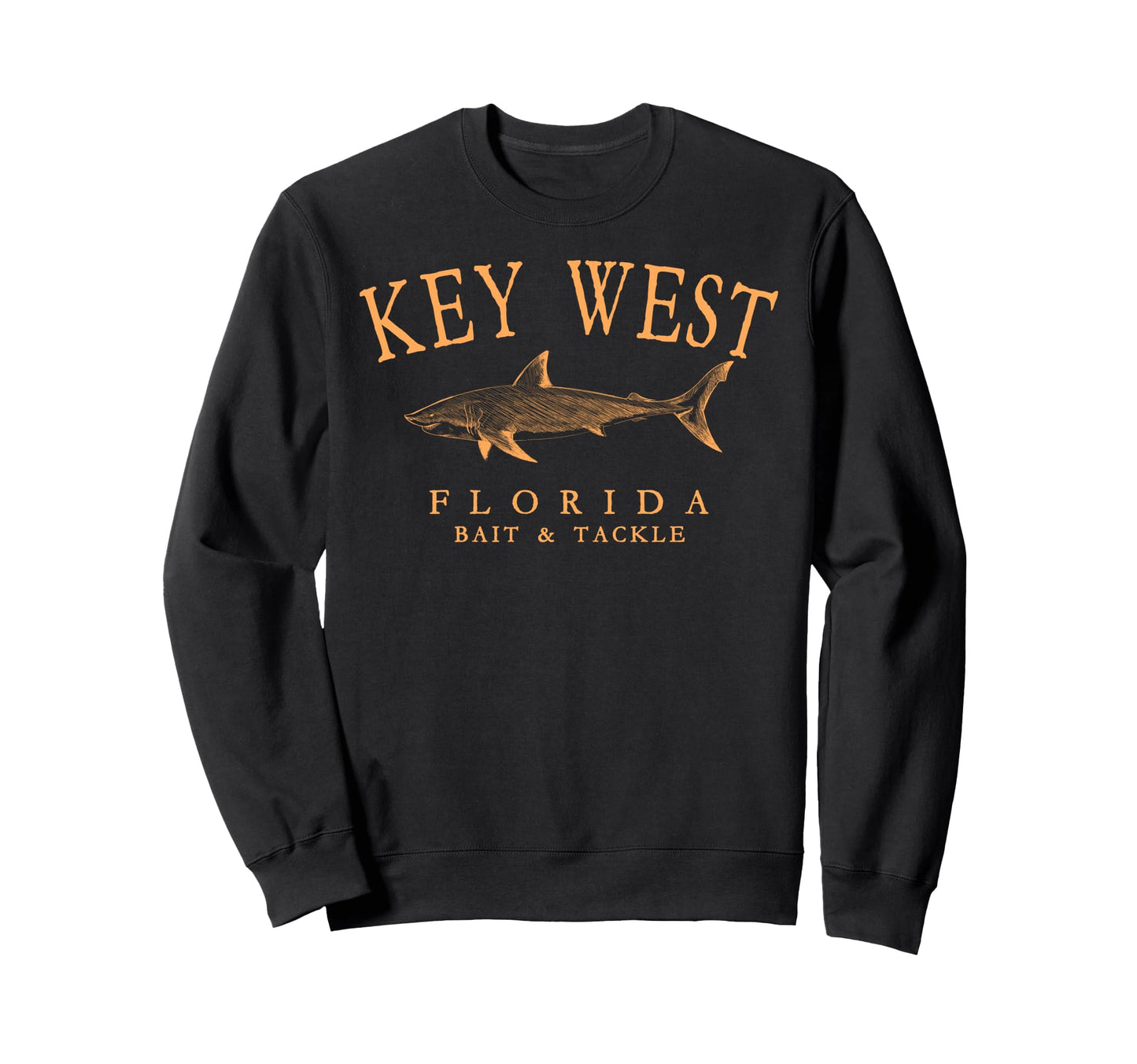 Key West Florida Shark Arched Orange Sweatshirt - Streetwear Style Unisex - T-Shirt, Sweatshirt, Hoodie