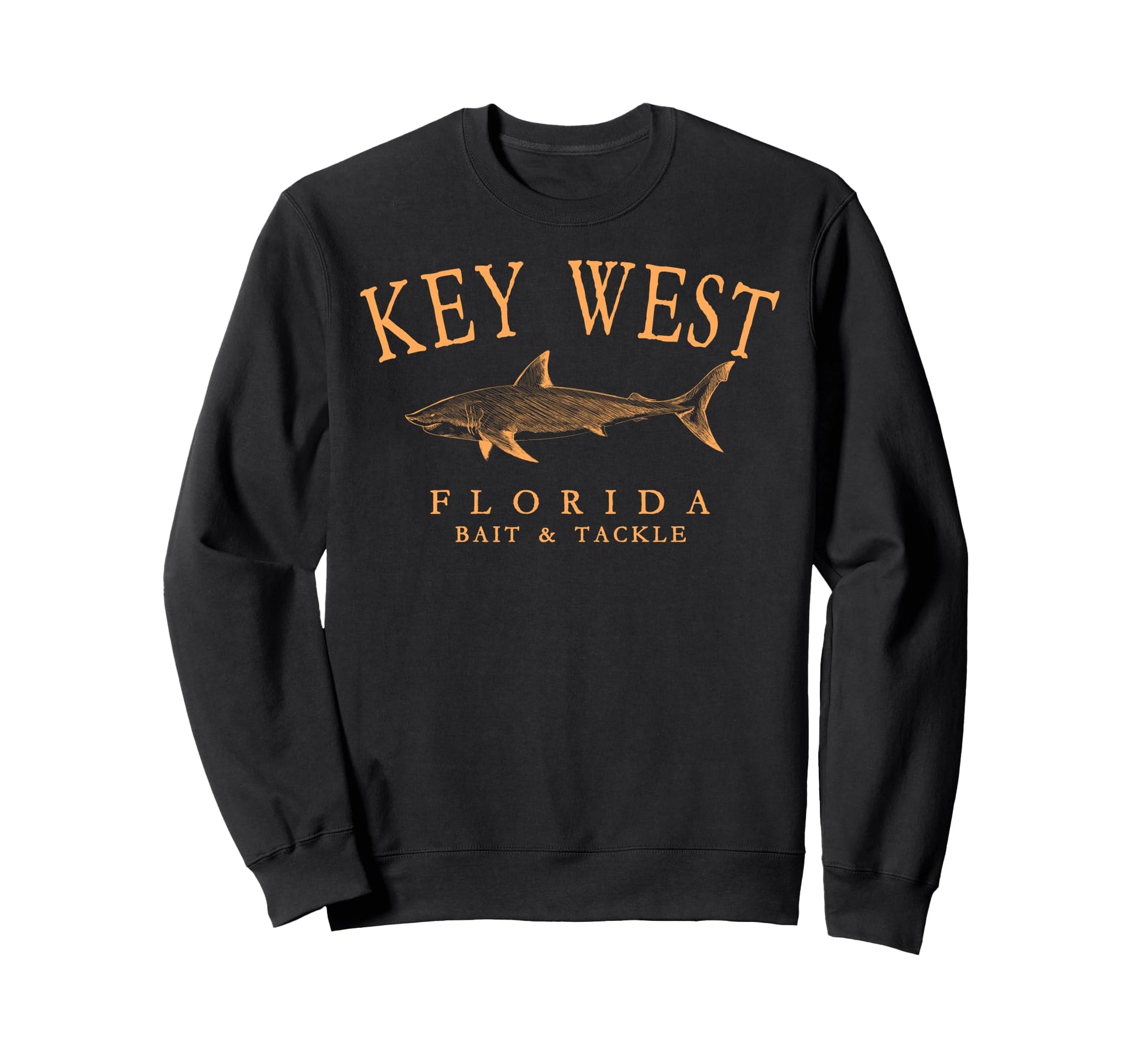 Key West Florida Shark Arched Orange Sweatshirt - Streetwear Style Unisex - T-Shirt, Sweatshirt, Hoodie