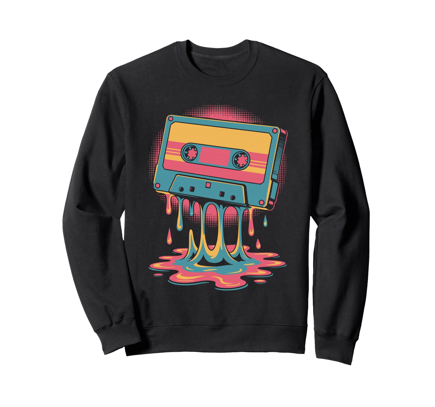 Melting Cassette Tape Sweatshirt - Casual Everyday Wear for Adults - T-Shirt, Sweatshirt, Hoodie