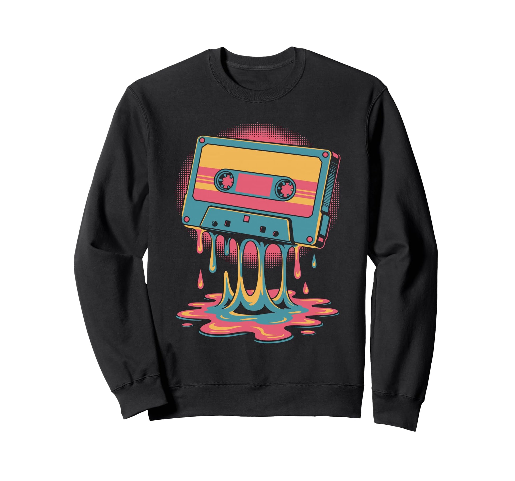Melting Cassette Tape Sweatshirt - Casual Everyday Wear for Adults - T-Shirt, Sweatshirt, Hoodie
