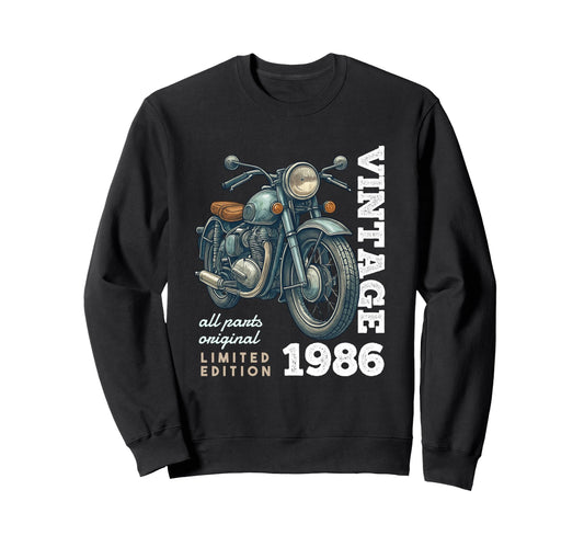 1986 40 Years Old Motorcycle 40Th Sweatshirt - Custom Art Print Men Women - T-Shirt, Sweatshirt, Hoodie